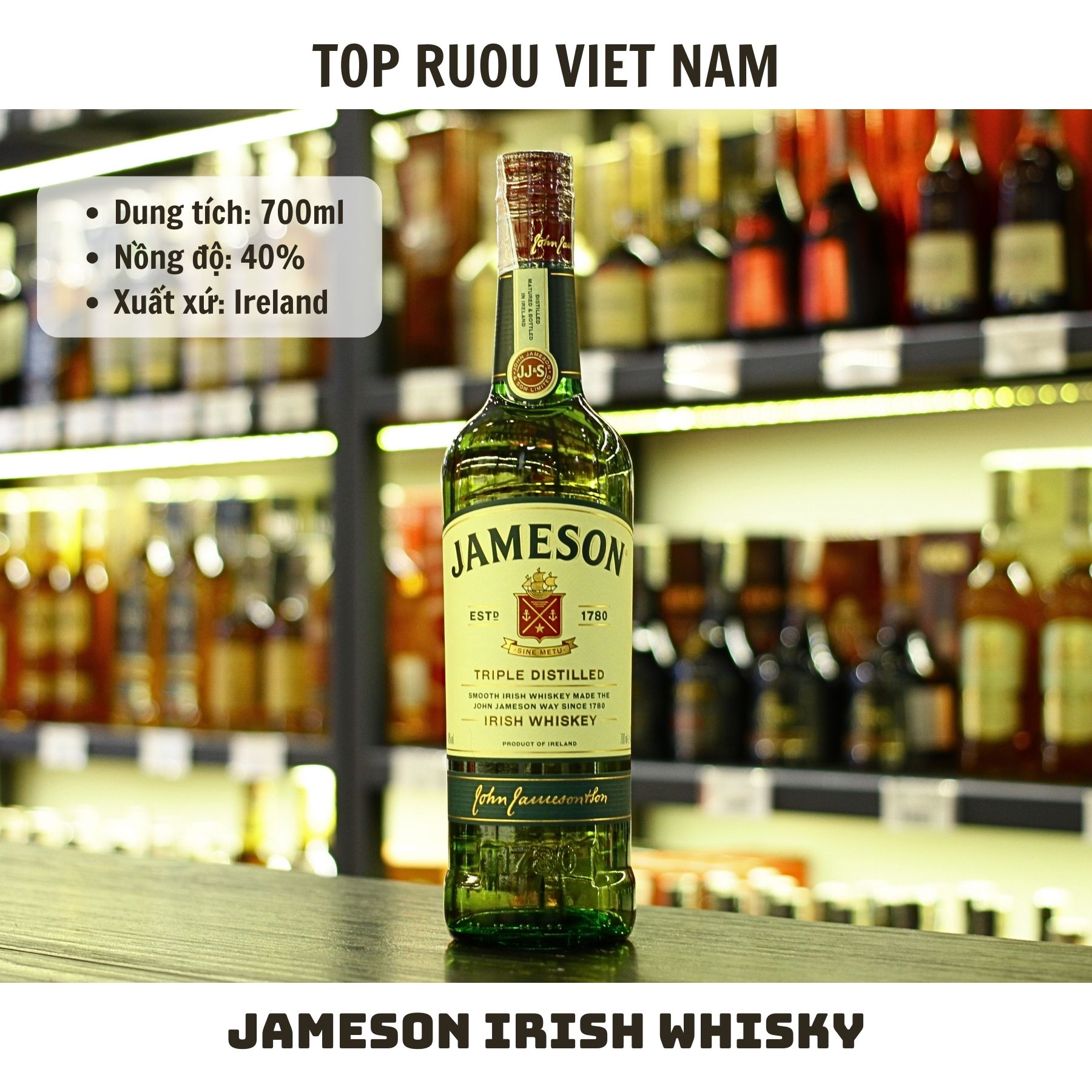 Whisky Jameson Irish - 700ml - 40% - Ireland