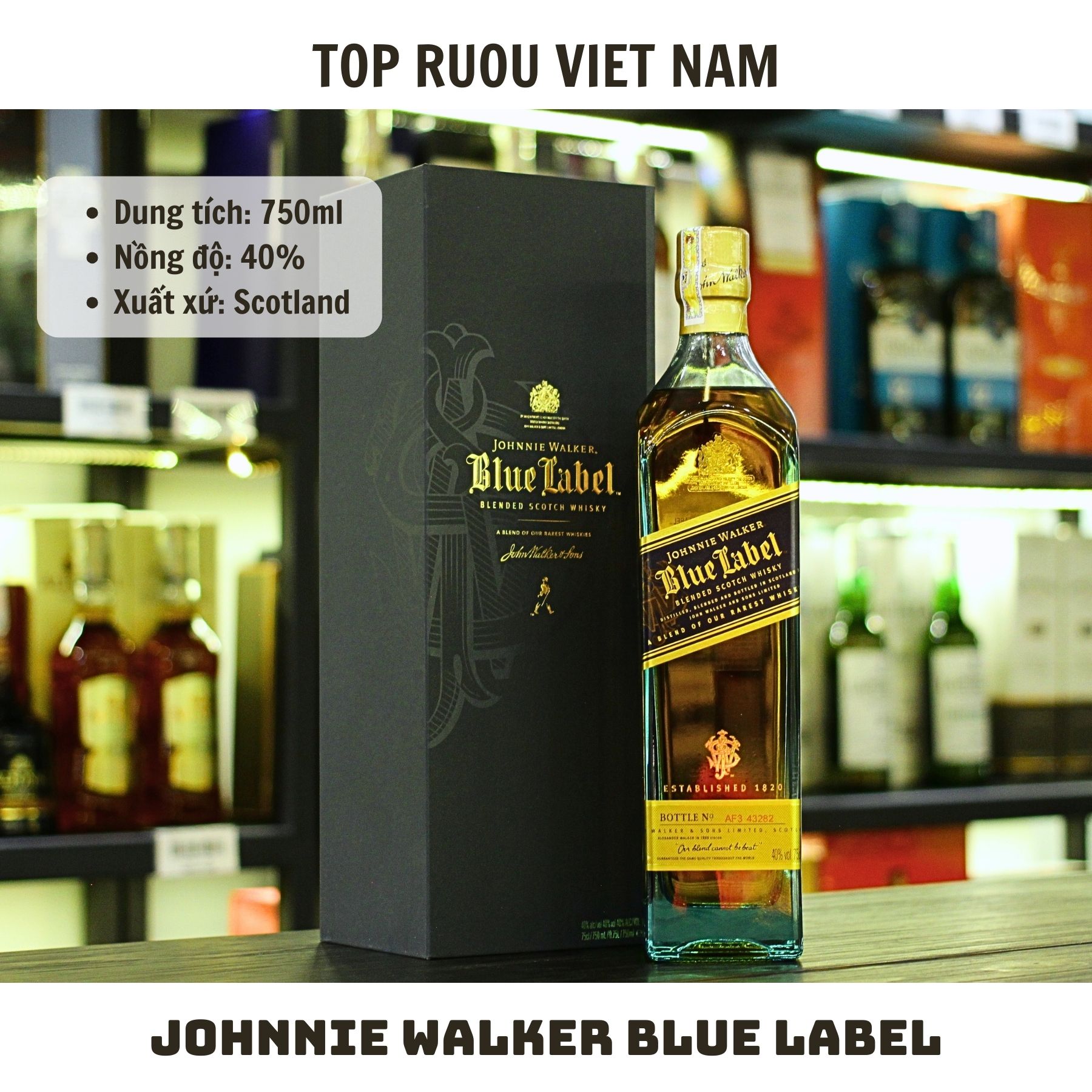 Whisky Johnnie Walker Blue Label - 750ml - 40% - Scotland