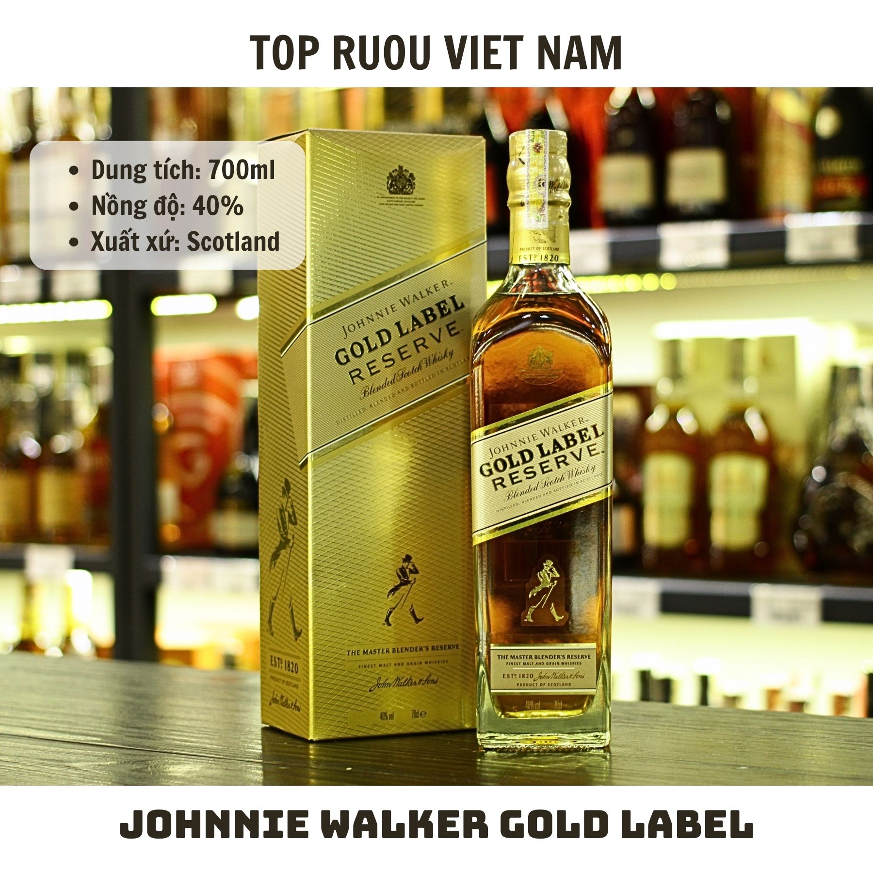 Whisky Johnnie Walker Gold Label - 750ml - 40% - Scotland