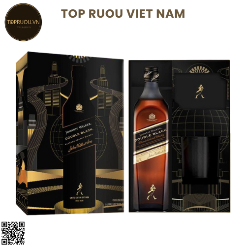 Whisky Johnnie Walker Double Black Hộp Quà (Kèm Túi Giấy Hãng) - 1000ml - 40% - Scotland