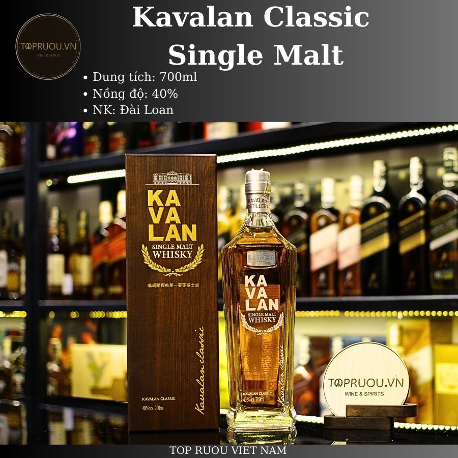 Kavalan Classic Single Malt - 700ml - 40% - Đài Loan