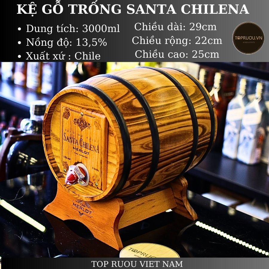 Kệ Gỗ Vang Trống Santa Chilena - 3000ml - 13% - Chile