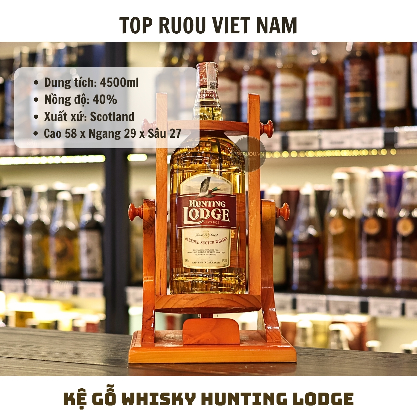 Kệ Gỗ Whisky Hunting Lodge - 4500ml - 40% - Scotland