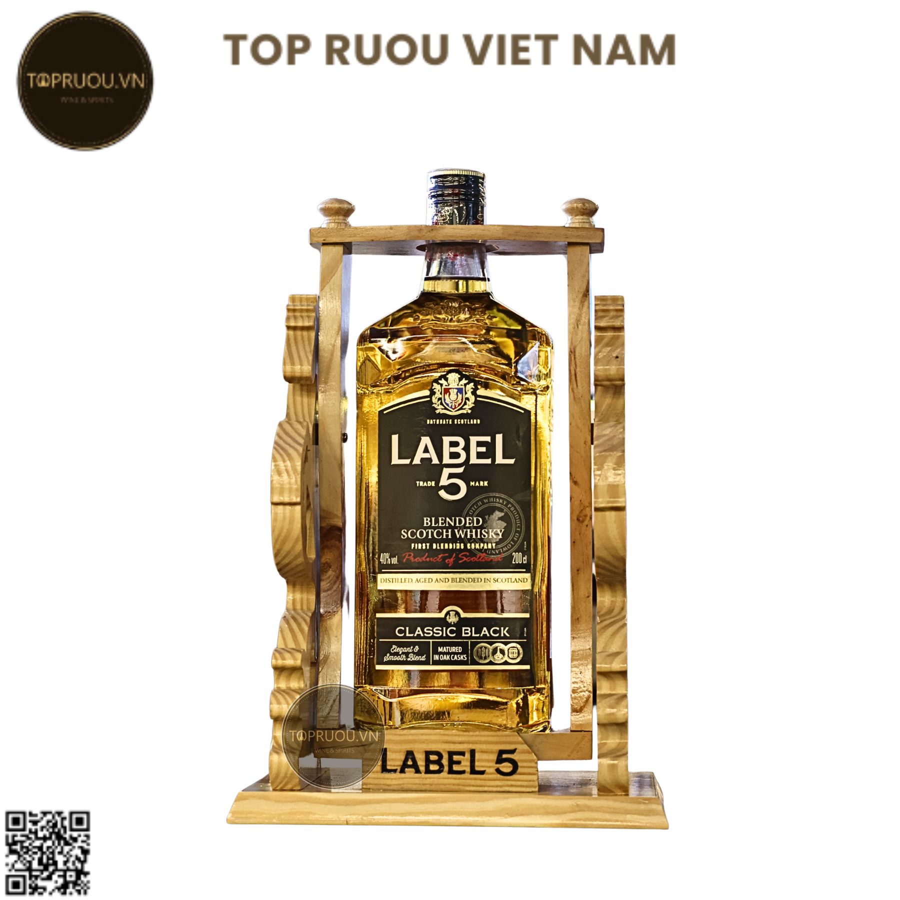 Kệ Đứng Hình Ngựa Rượu Whisky Label 5 - 2000ml - 40% - Scotland