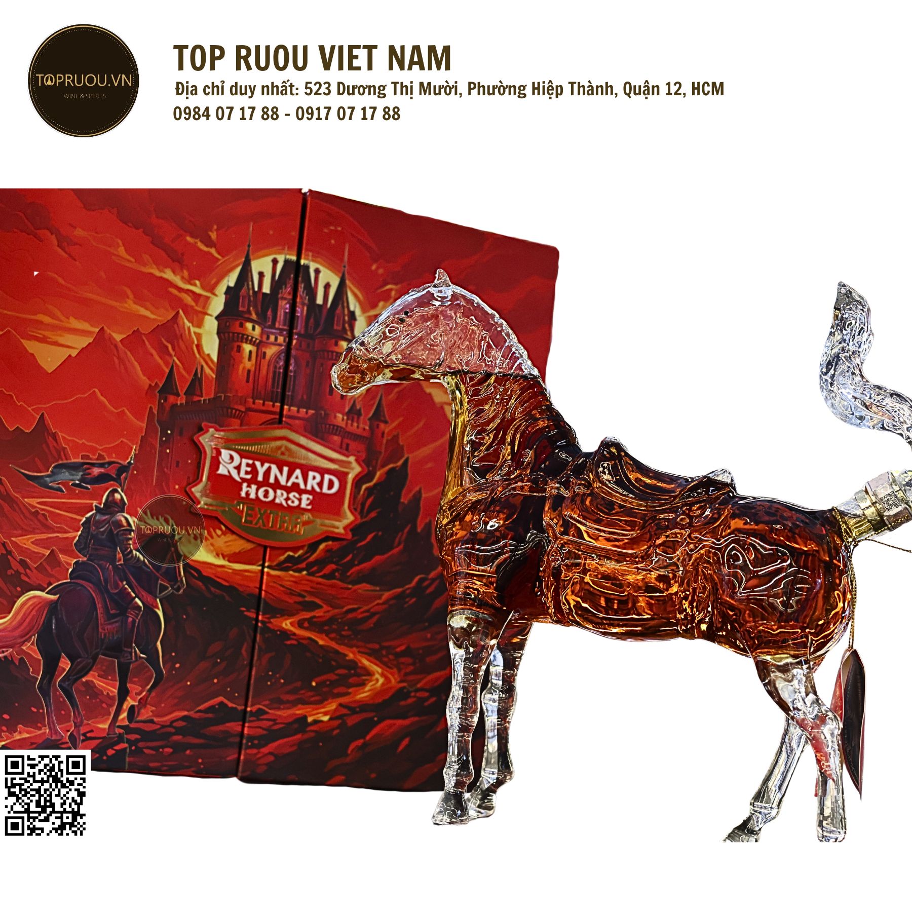 Ngựa Thủy Tinh Brandy XO - 1100ml - 40% - Pháp
