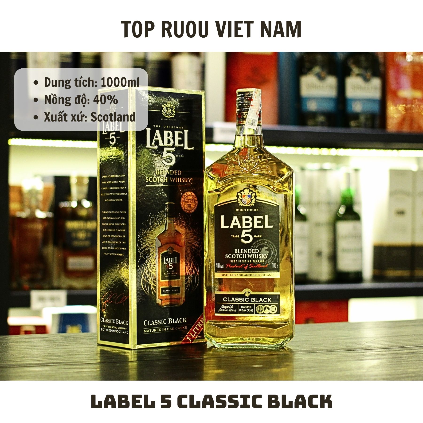 Whisky Label 5 Classic Black - 1000ml - 40% - Scotland