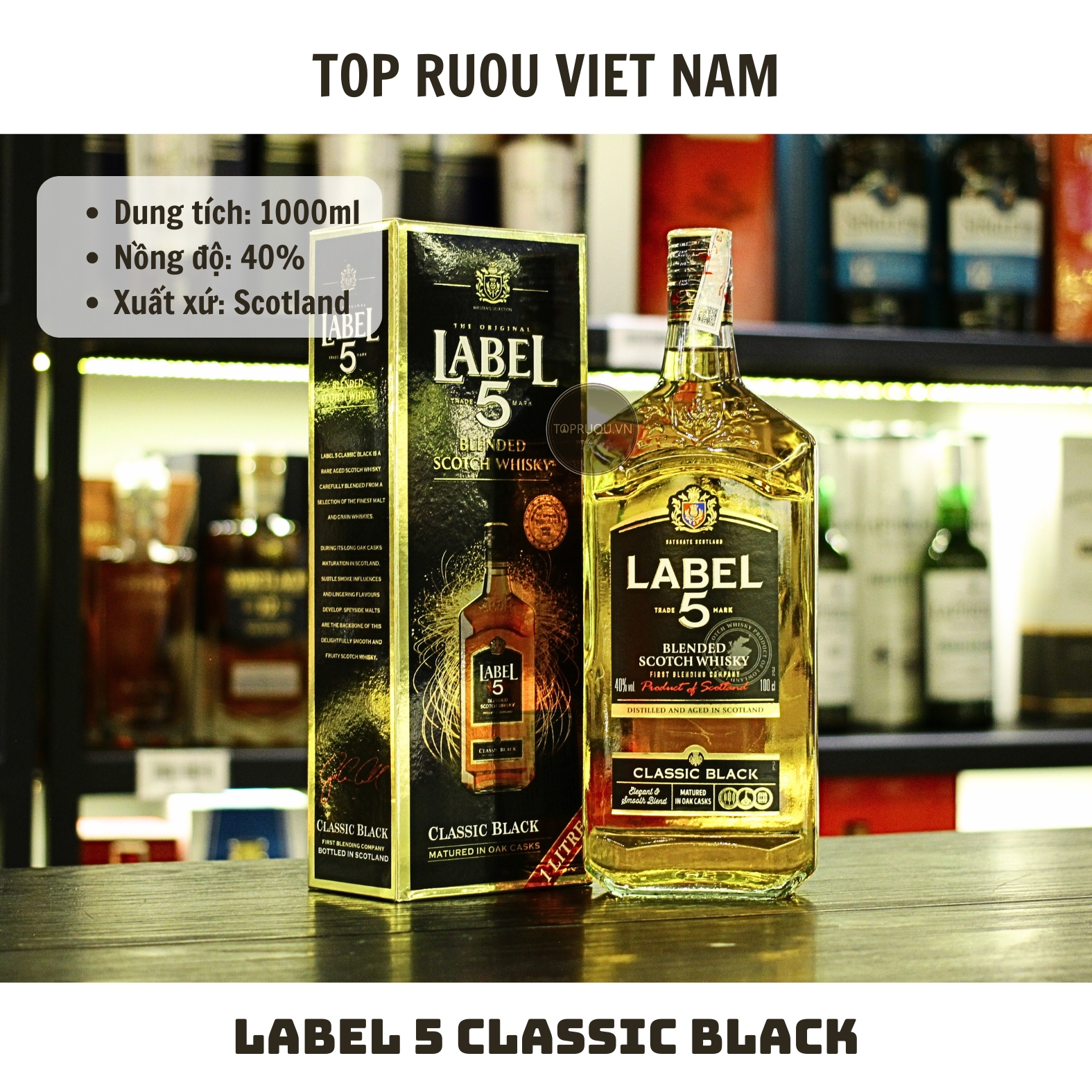 Whisky Label 5 Classic Black - 1000ml - 40% - Scotland