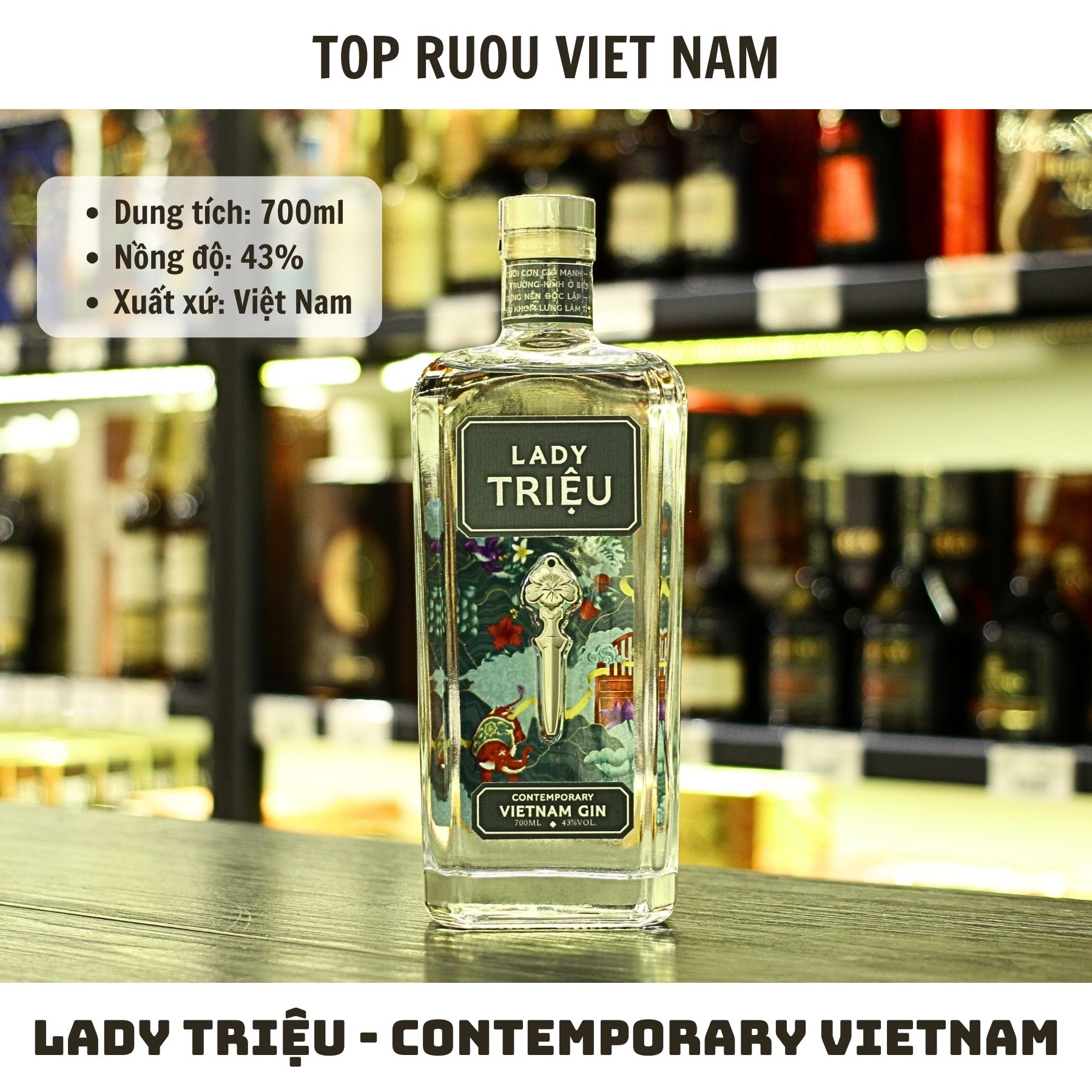 Gin Lady Trieu - Contemporary Vietnam -700ml - 43% - Việt Nam