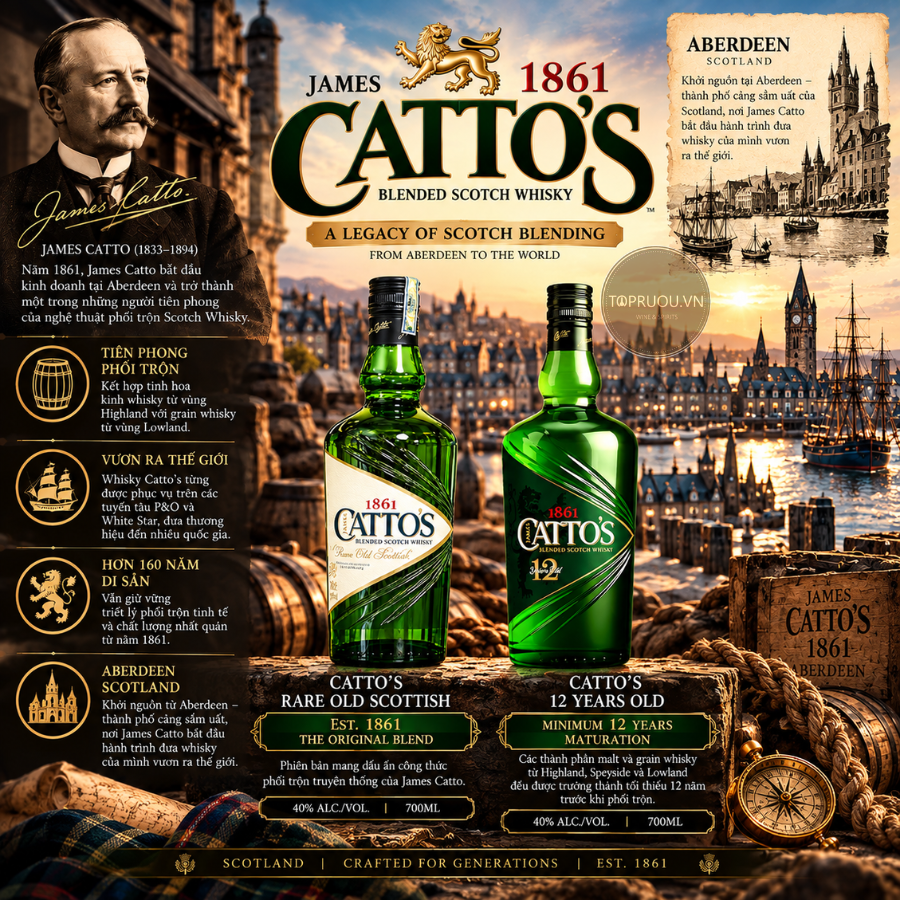 Whisky Catto's 12 Blended Scotch - 700ml - 40% - Scotland