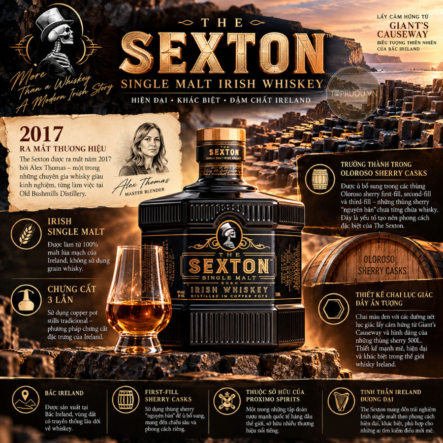 Whisky Sexton Single Malt Irish - 700ml - 40% - Ireland