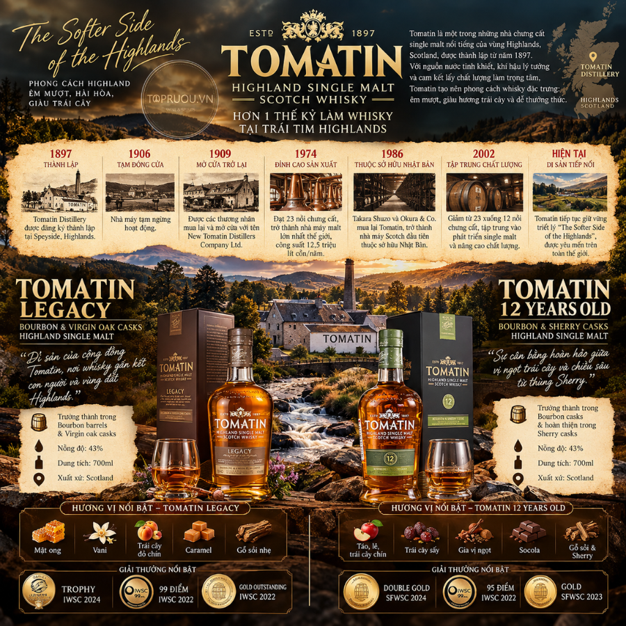 Whisky Tomatin Legacy Highland Single Malt - 700ml - 43% - Scotland