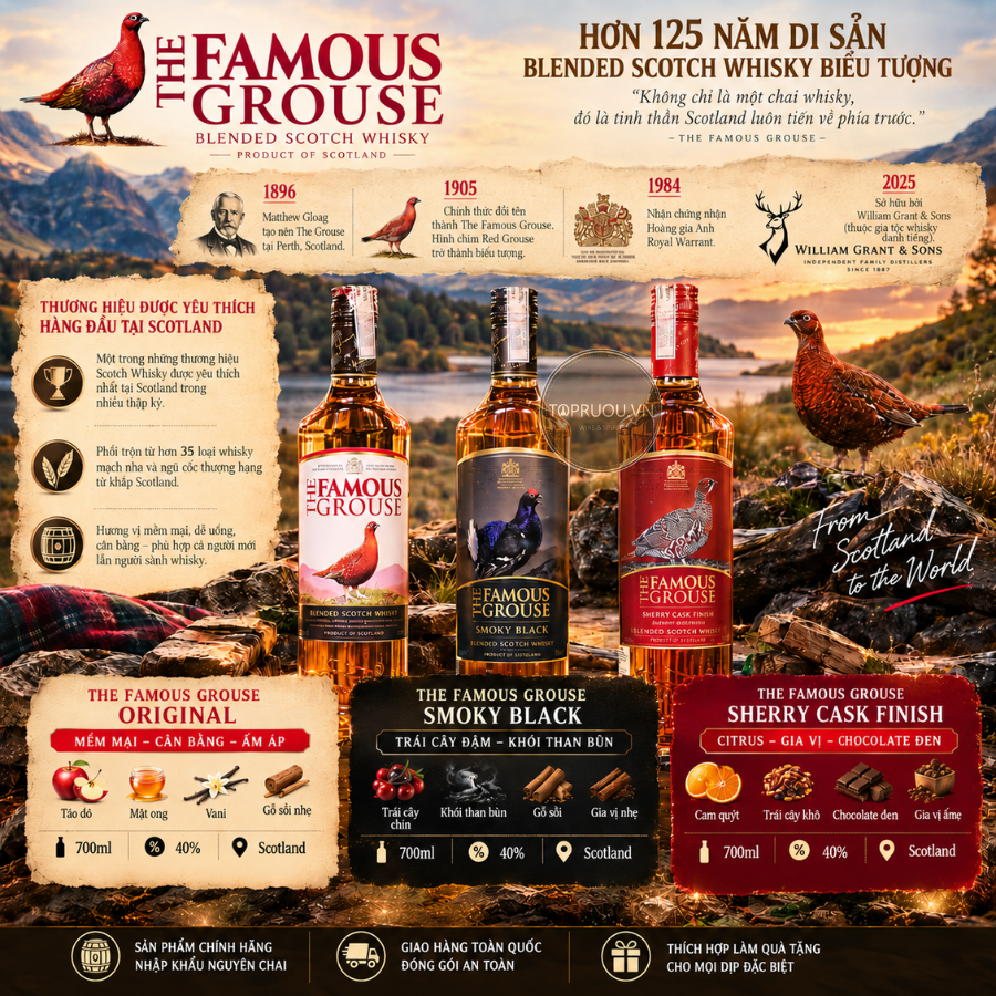 Whiky Famous Grouse Smoky Black - 700ml - 40% - Scotland