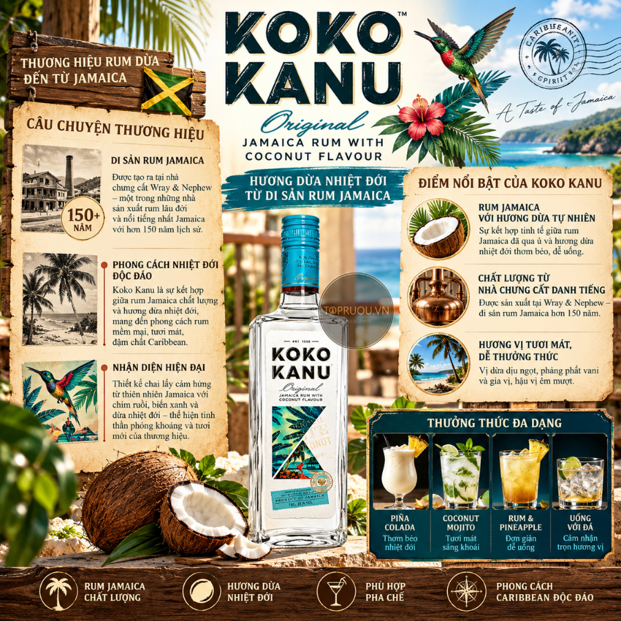 Rum Koko Kanu Original - 700ml - 37,5% - Jamaica