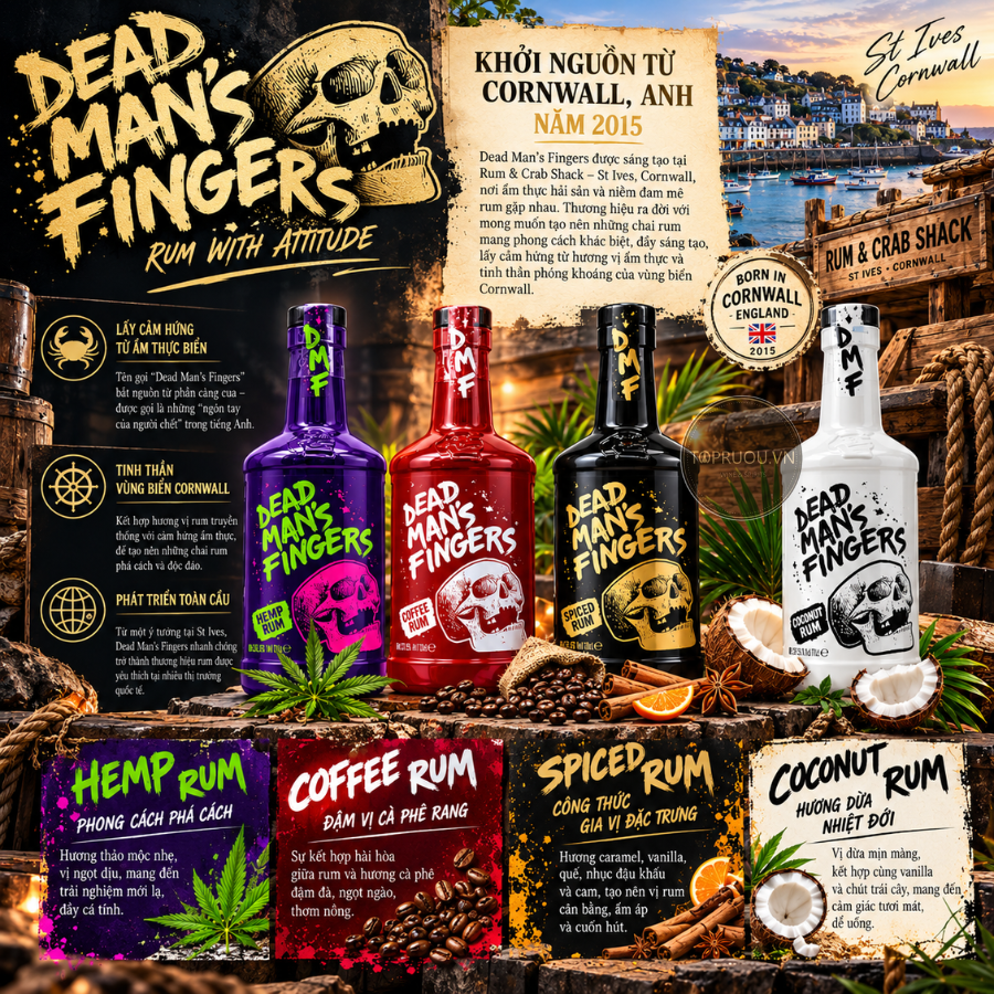 Rum Dead Man's Fingers  Coconut - 700ml - 37,5% - Scotland