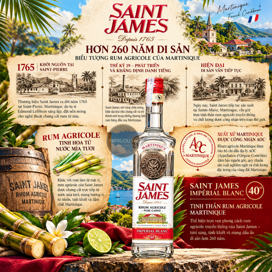 Rum Saint James White - 700ml - 40% - Caribe