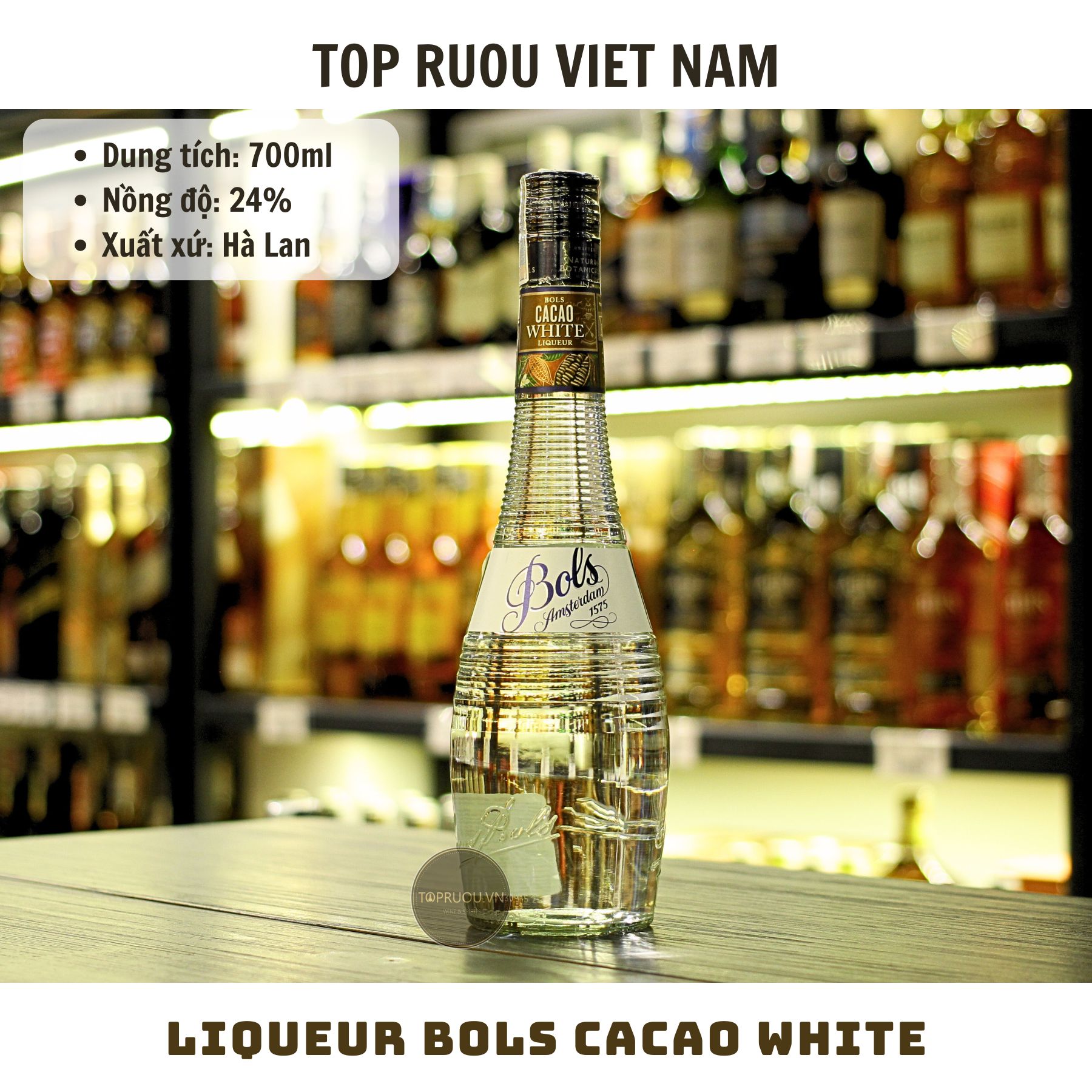 Liqueur Bols Cacao White - 700ml - 24% - Hà Lan