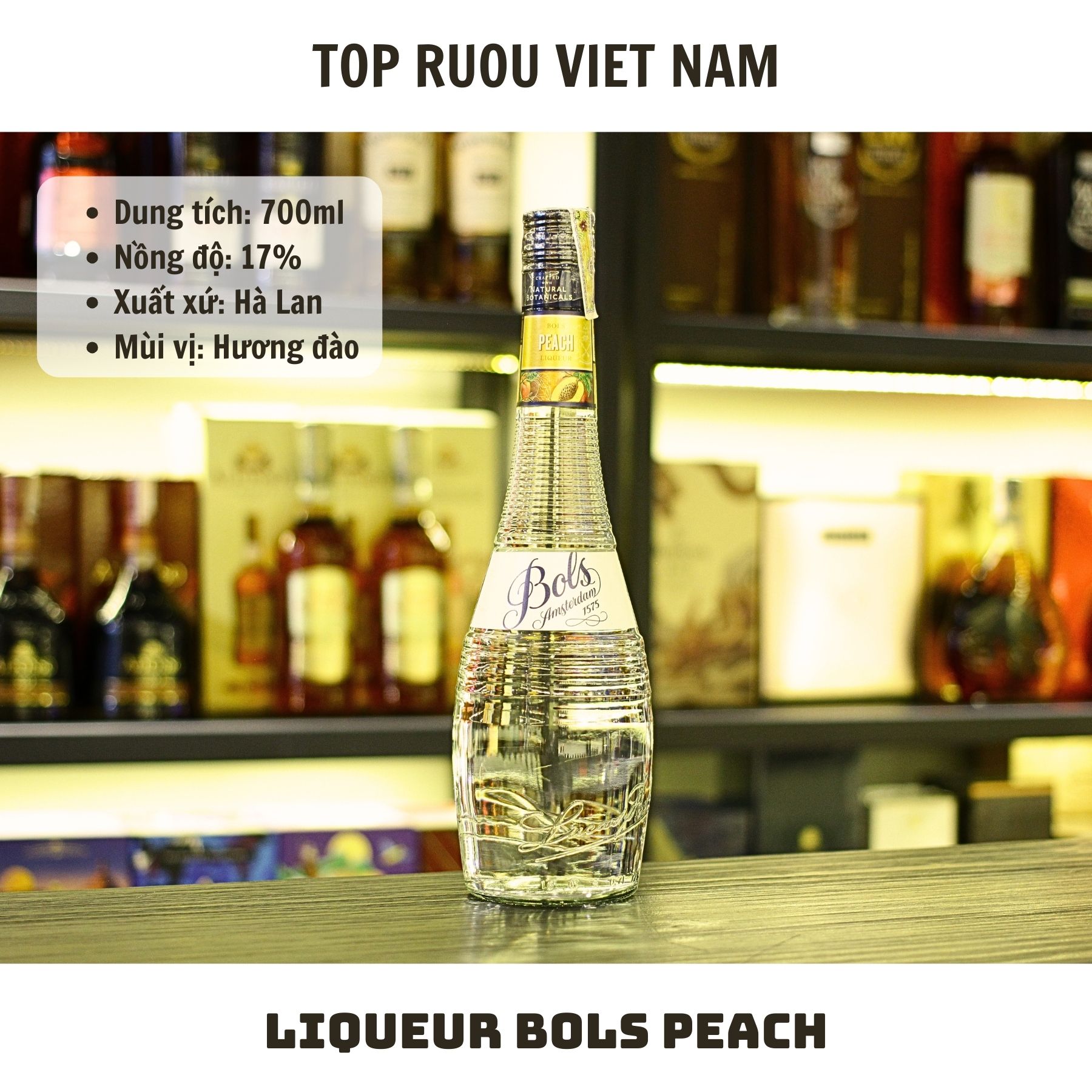 Liqueur Bols Peach - 700ml - 17% - Hà Lan