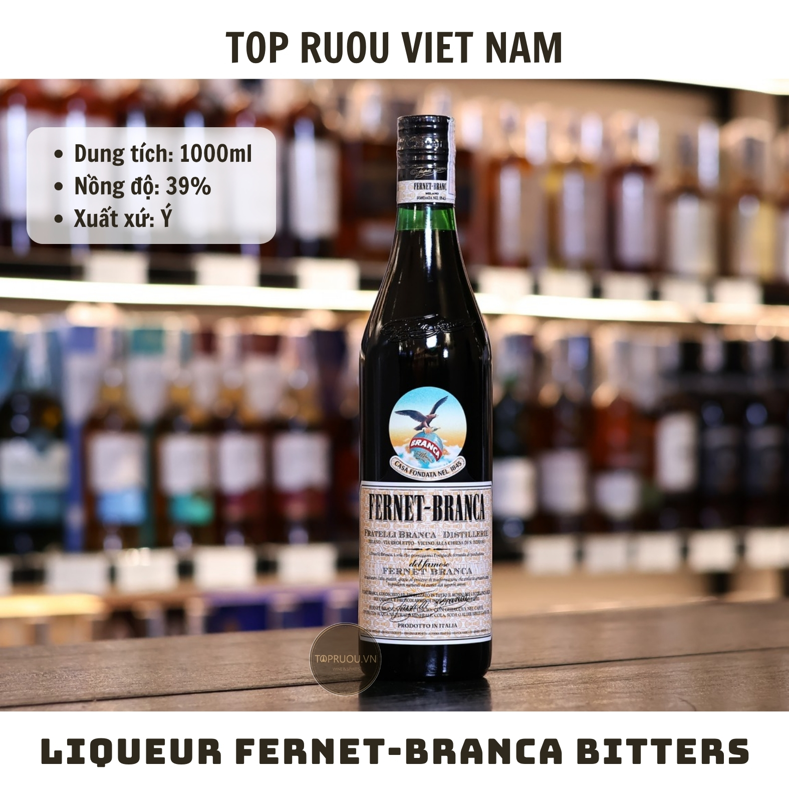 Liqueur Fernet-Branca Bitters - 1000ml - 39% - Ý