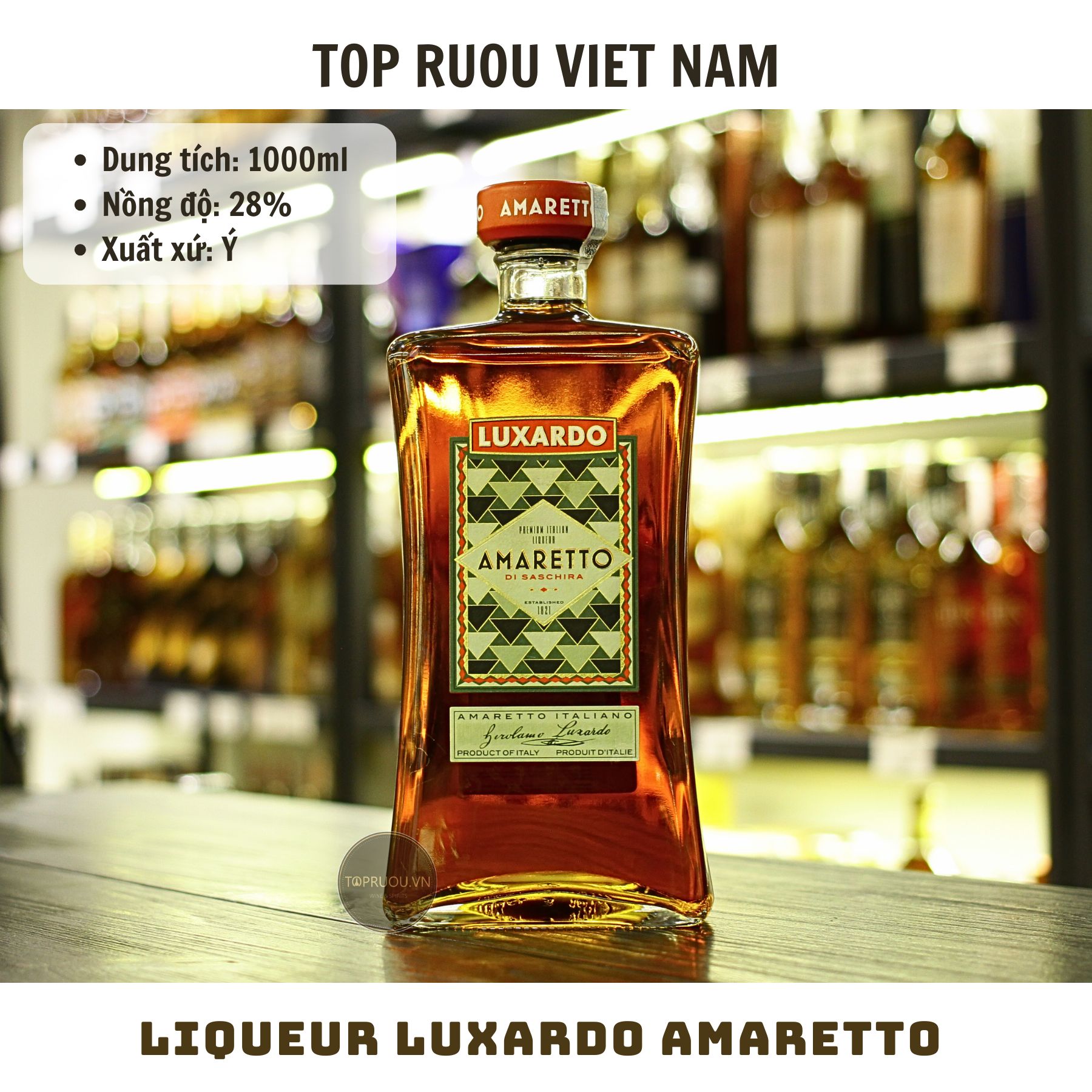 Liqueur Luxardo Amaretto di Saschira - 1000ml - 28% - Ý