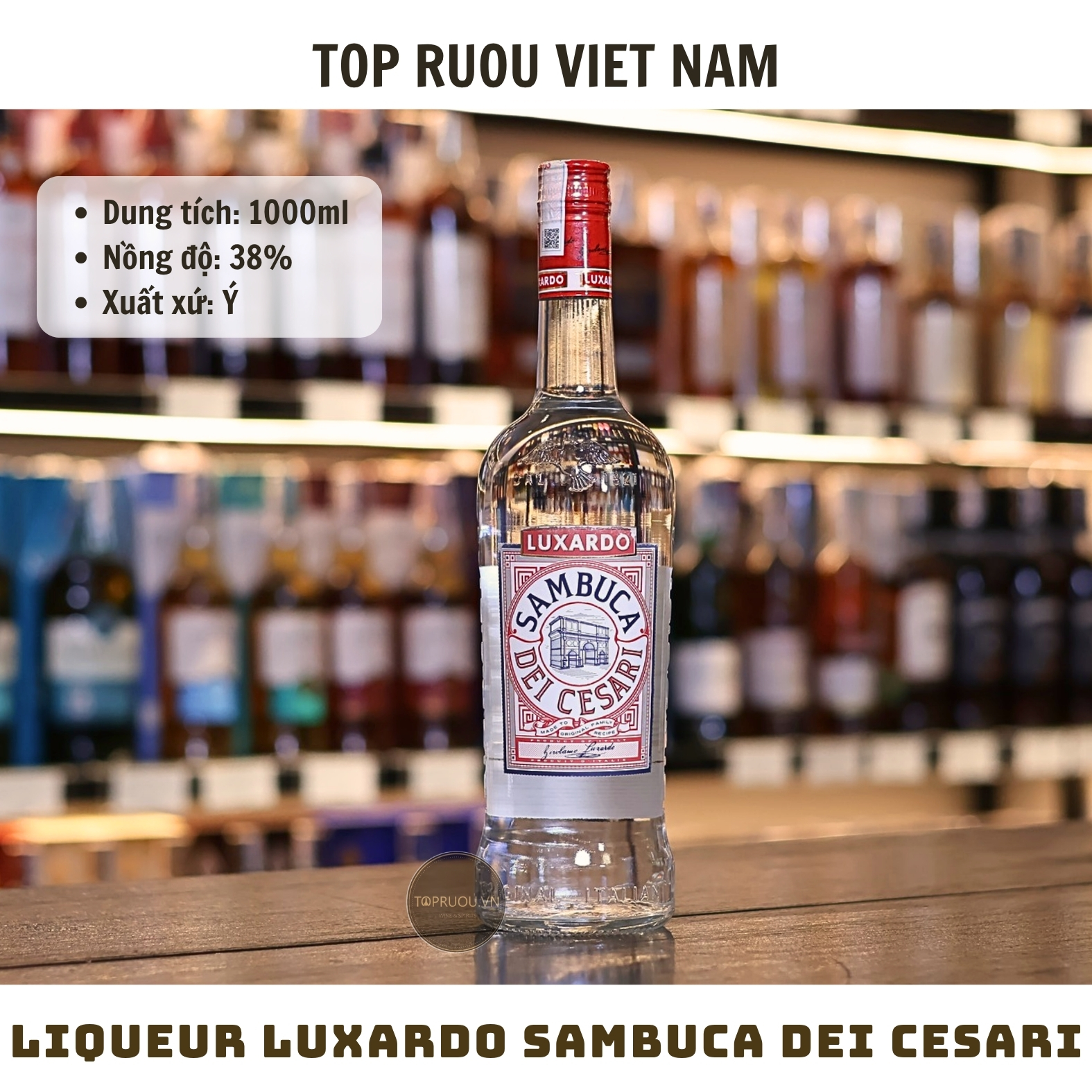 Liqueur Luxardo Sambuca Dei Cesari - 1000ml - 38% - Ý