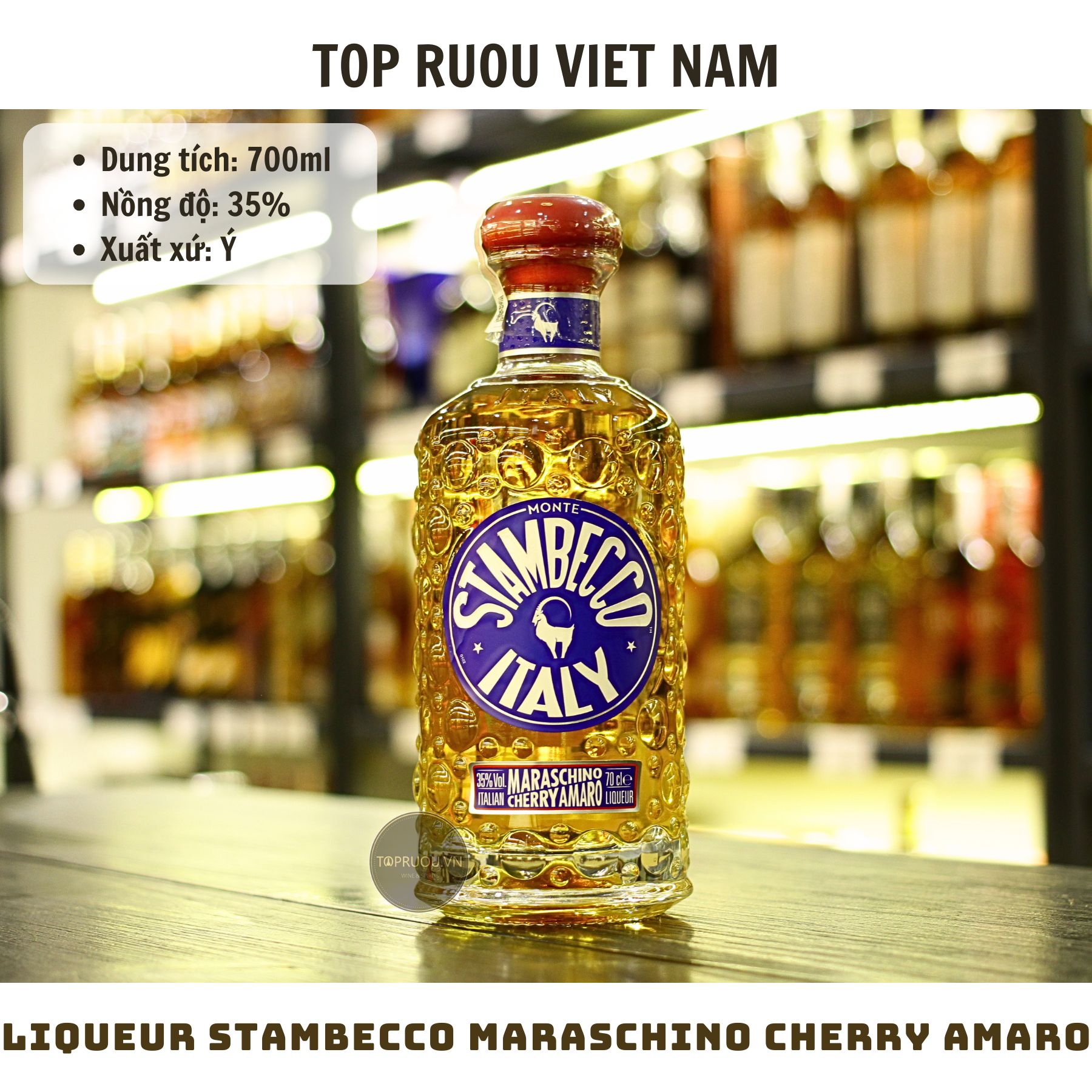Liqueur Stambecco Maraschino Cherry Amaro - 700ml - 35% - Ý