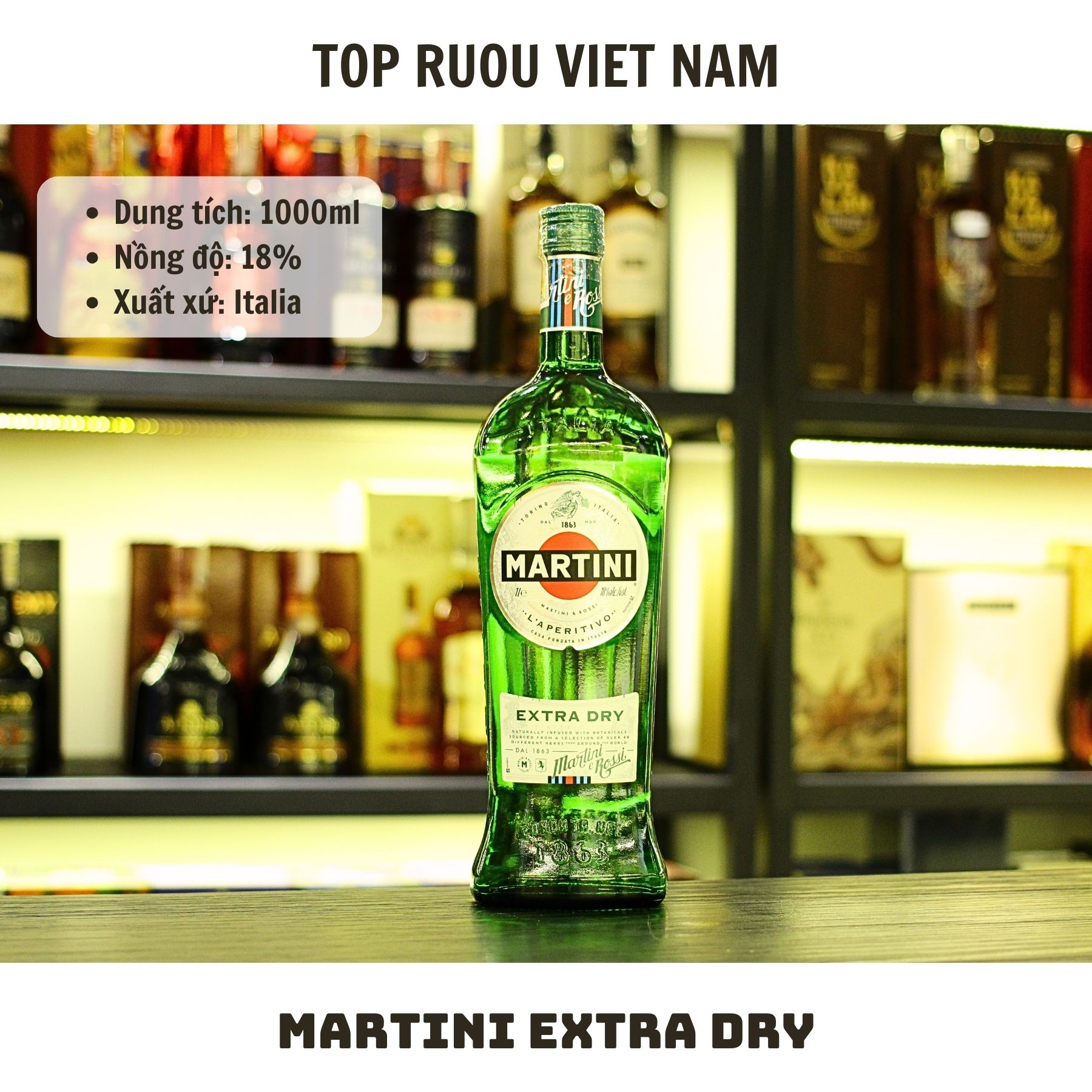 Vermouth Martini Extra Dry - 1000ml - 15% - Italia