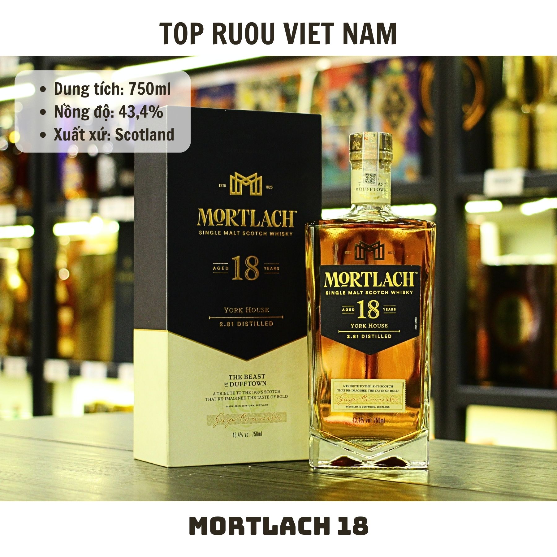 Whisky Mortlach 18 Years - 700ml - 43.4% - Scotland