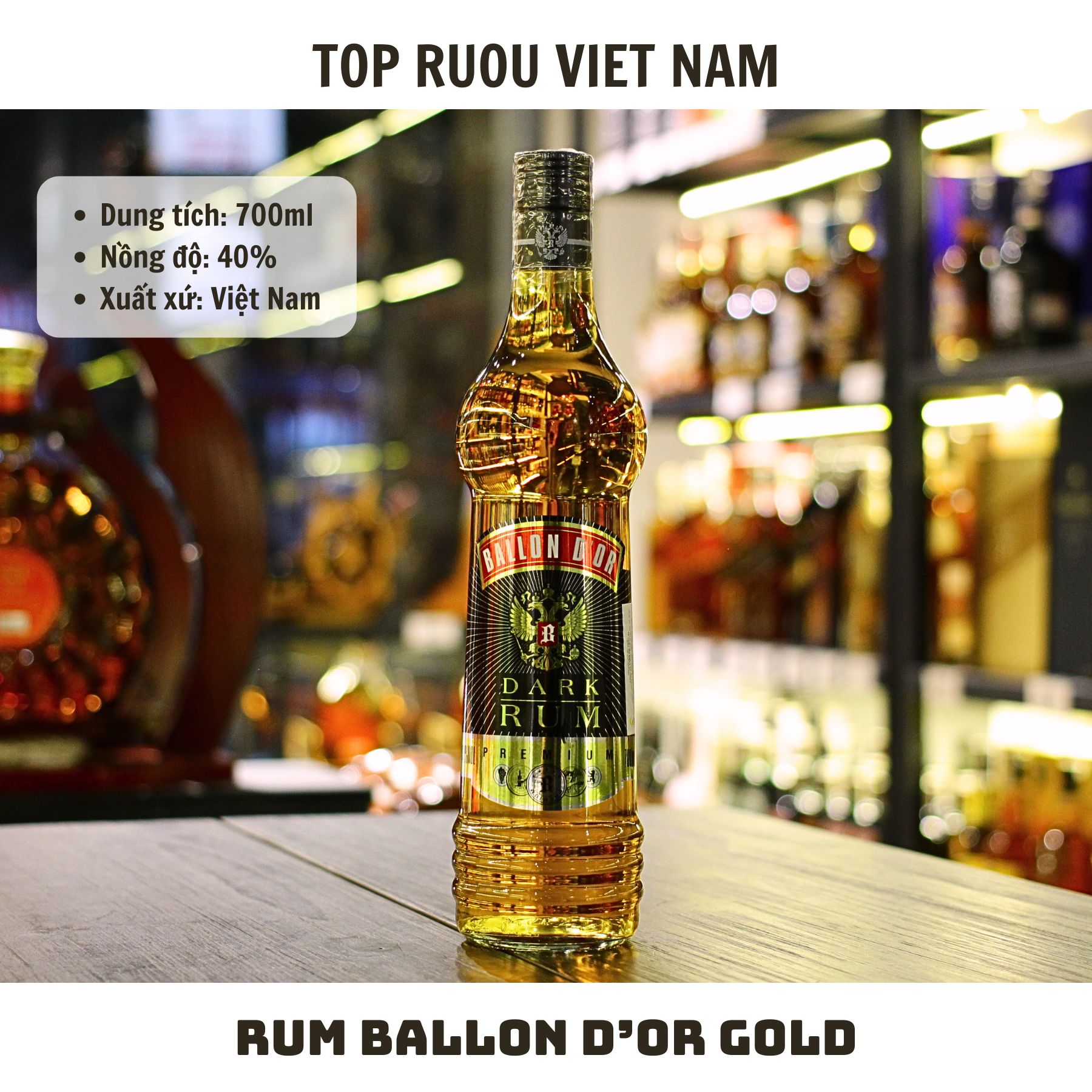 Rum Ballon D'or Dark  700ml - 40%
