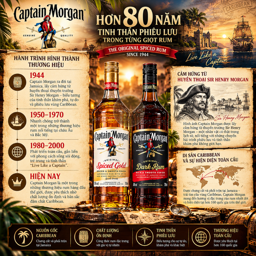 Rum Captain Morgan Spiced Gold - 700ml - 35% - Jamaica