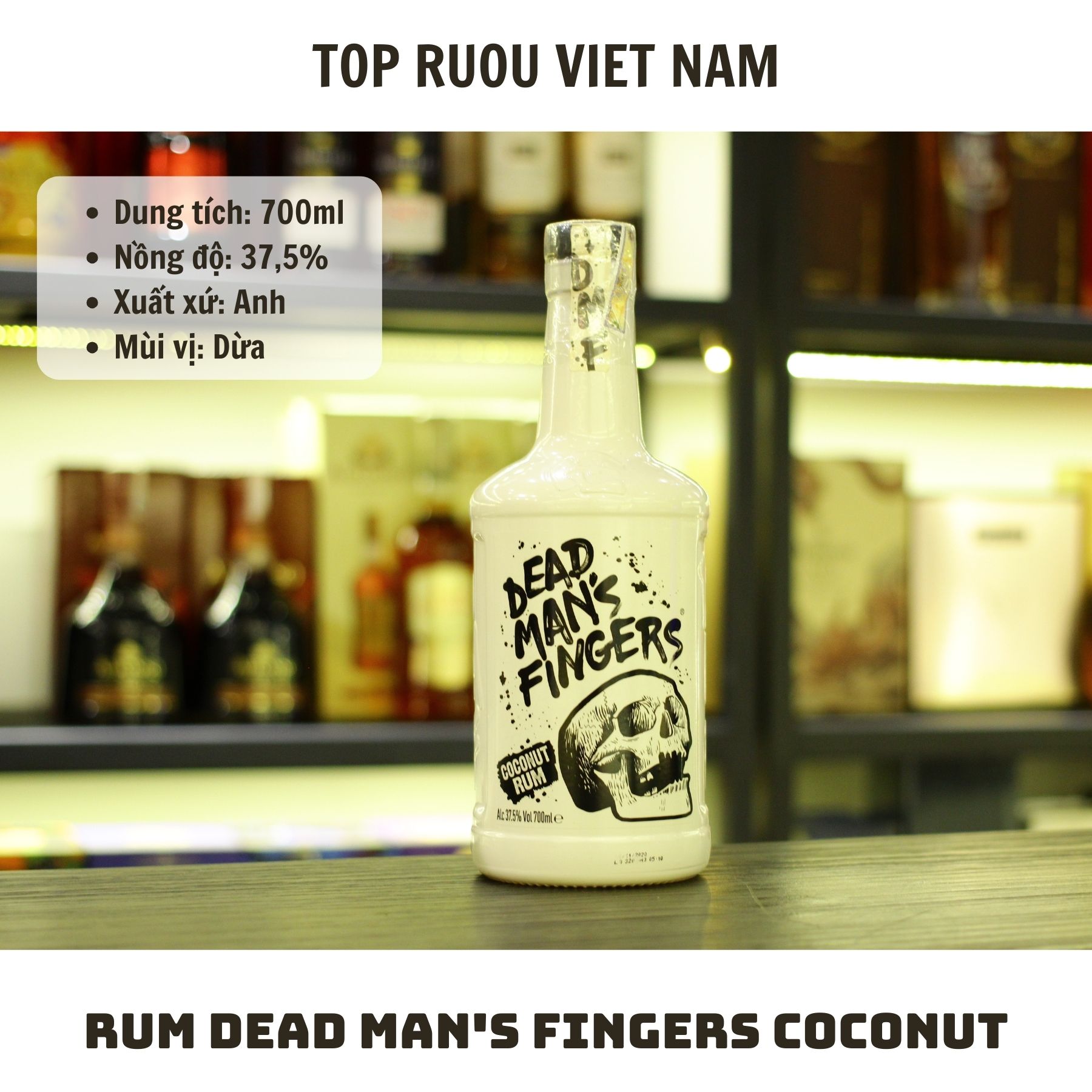 Rum Dead Man's Fingers  Coconut - 700ml - 37,5% - Scotland