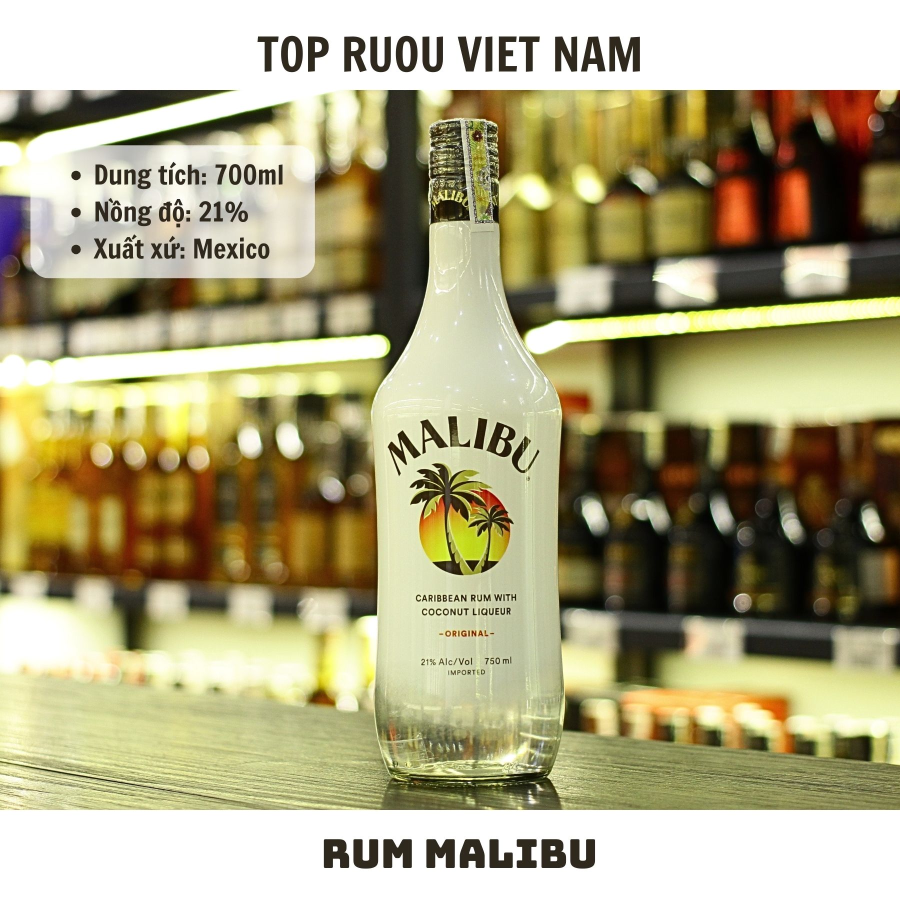 Rum Malibu - 700ml - 21% - Mexico