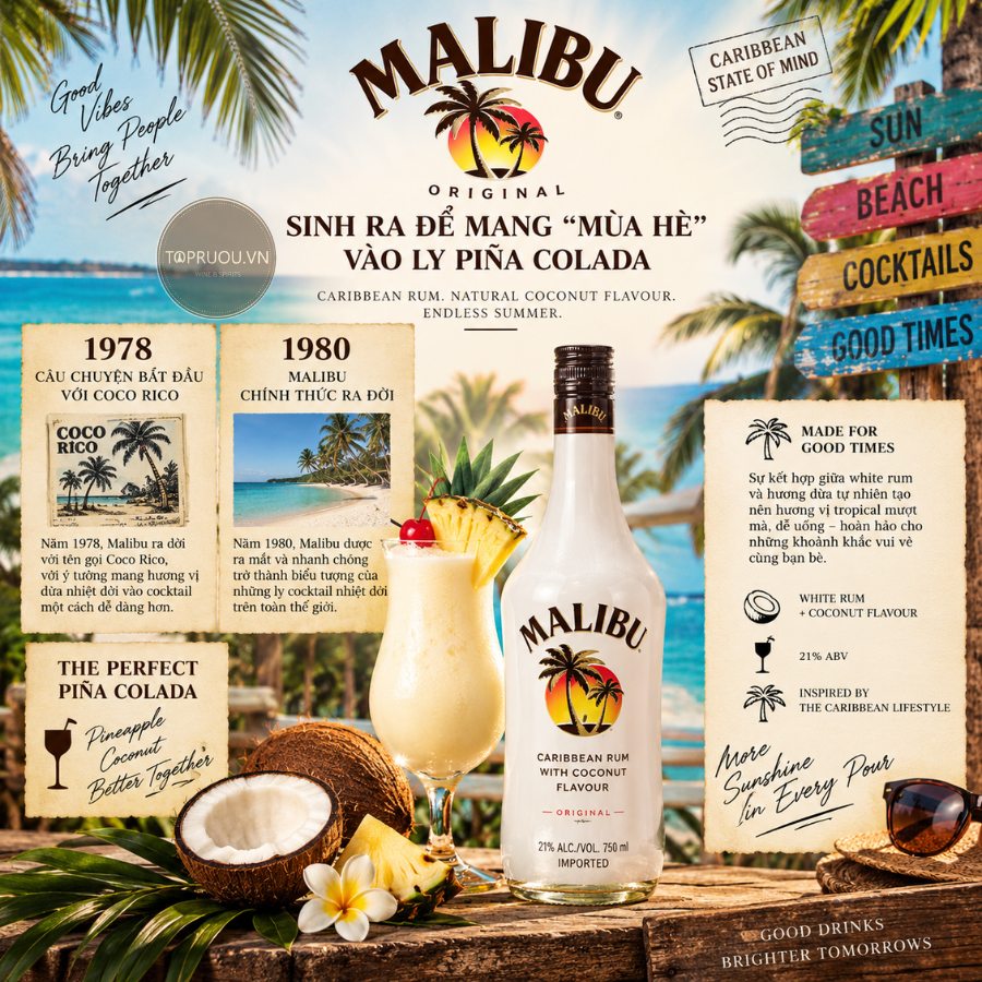 Rum Malibu - 700ml - 21% - Mexico