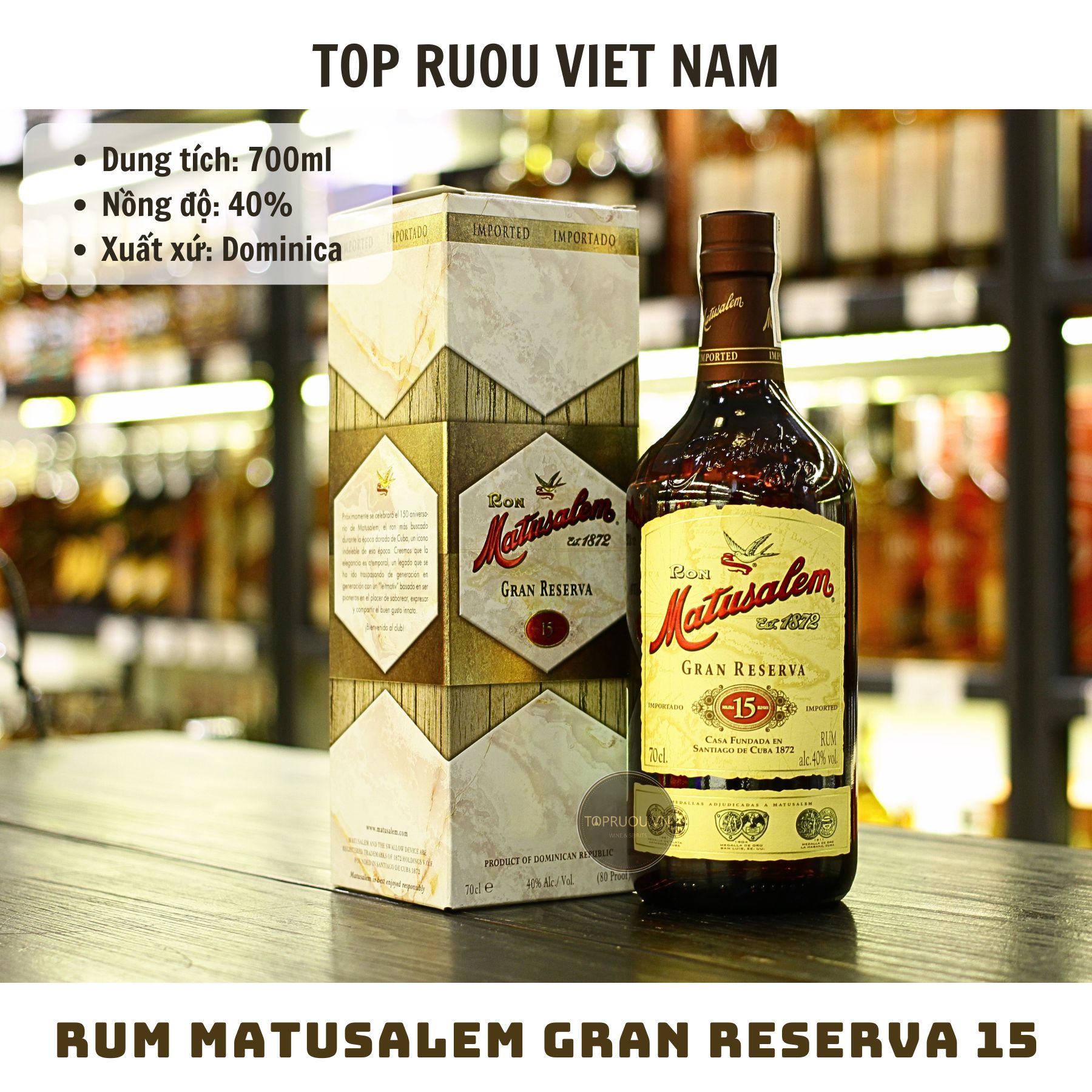 Rum Matusalem Gran Reserva 15 - 700ml - 40% - Dominica