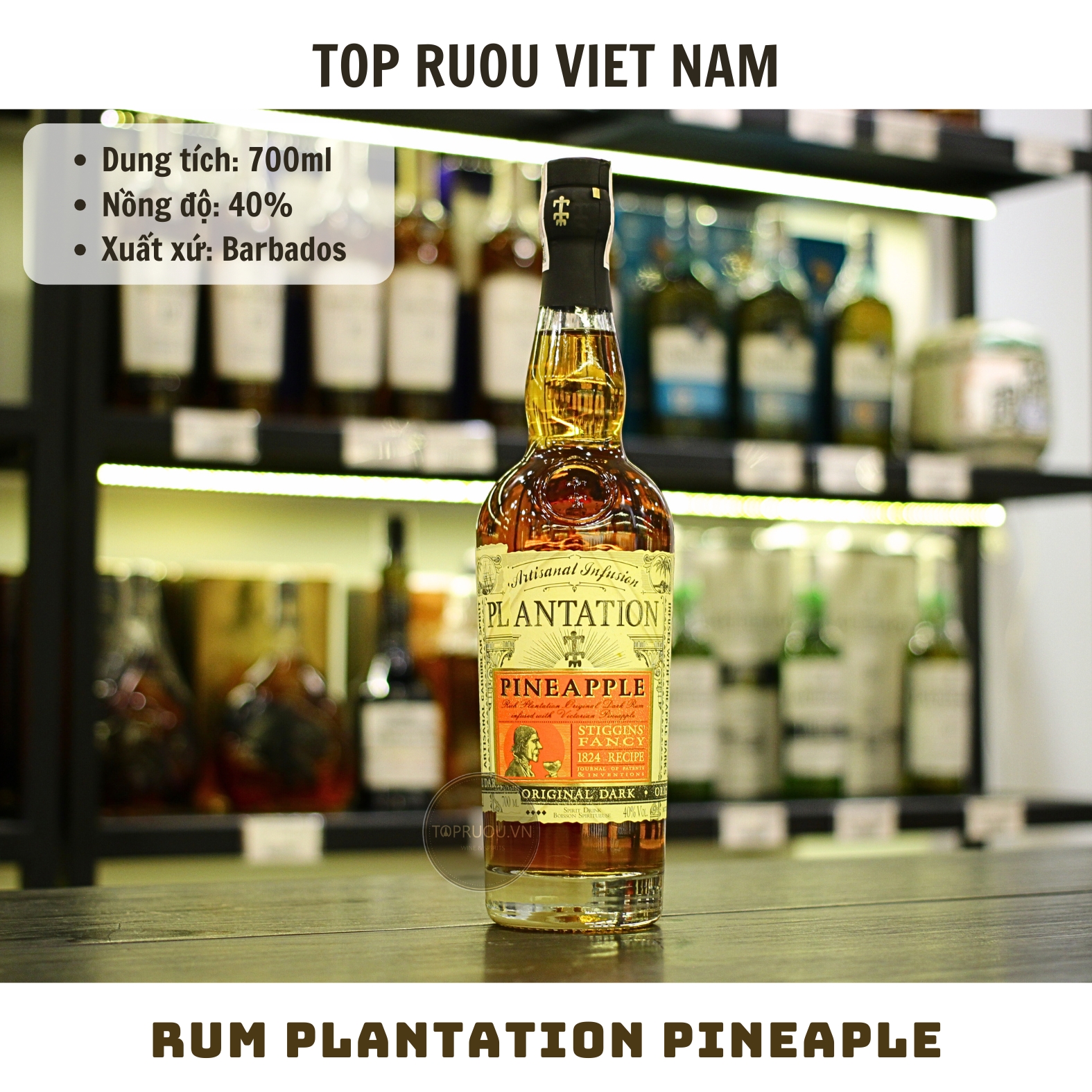 Rum Plantation Pineaple Artisanal Infusion - 700ml - 40% - Barbados