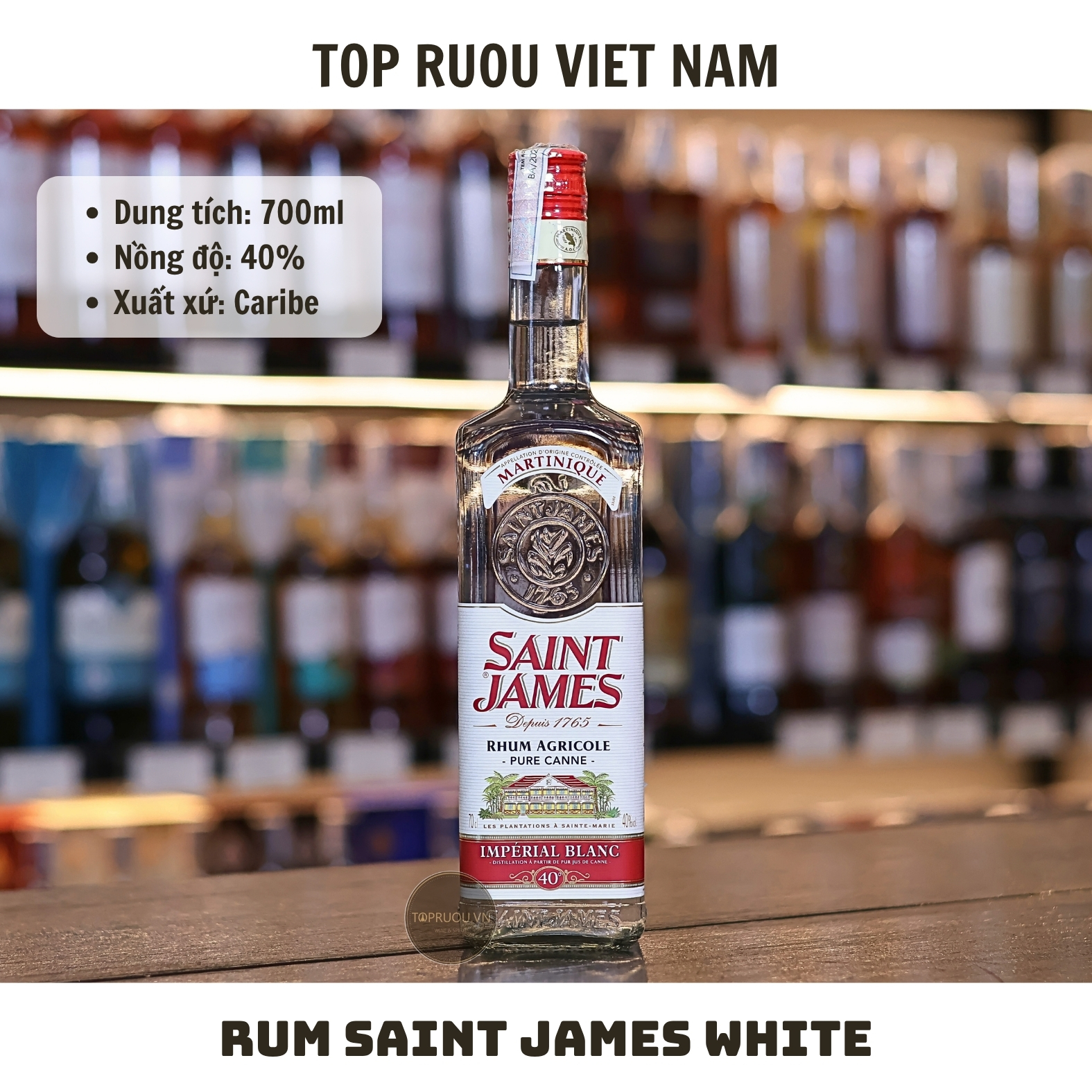 Rum Saint James White - 700ml - 40% - Caribe
