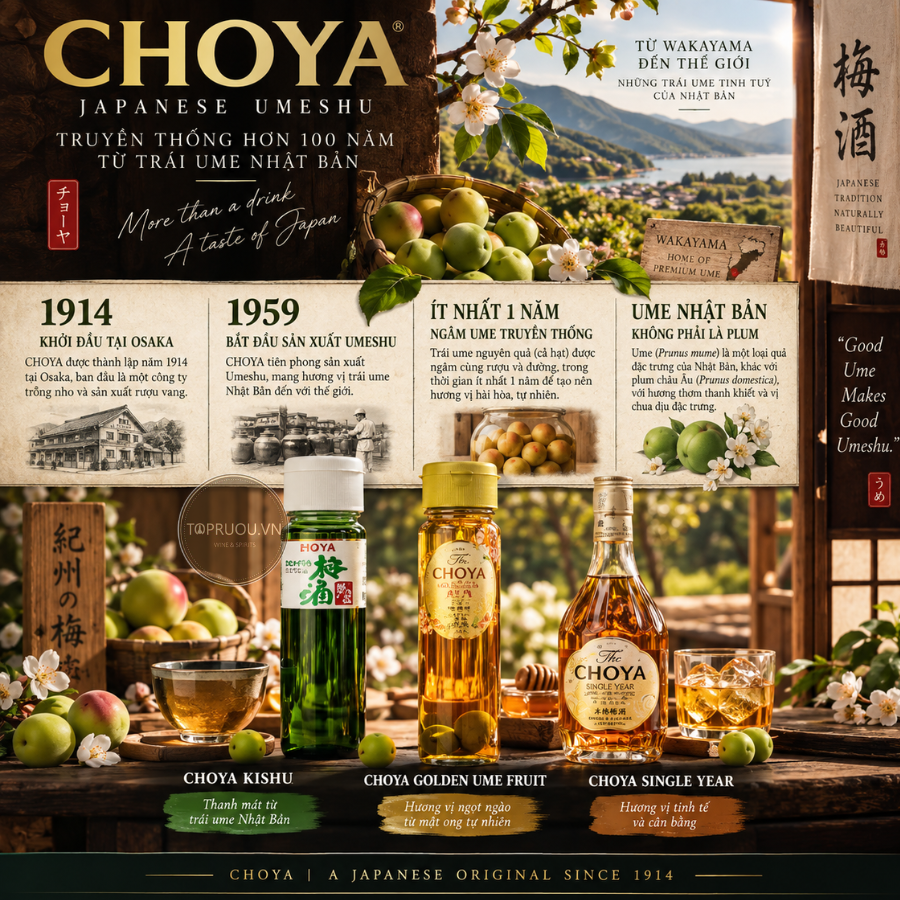 Rượu Mơ Choya Single Year - 700ml - 15% - Nhật Bản