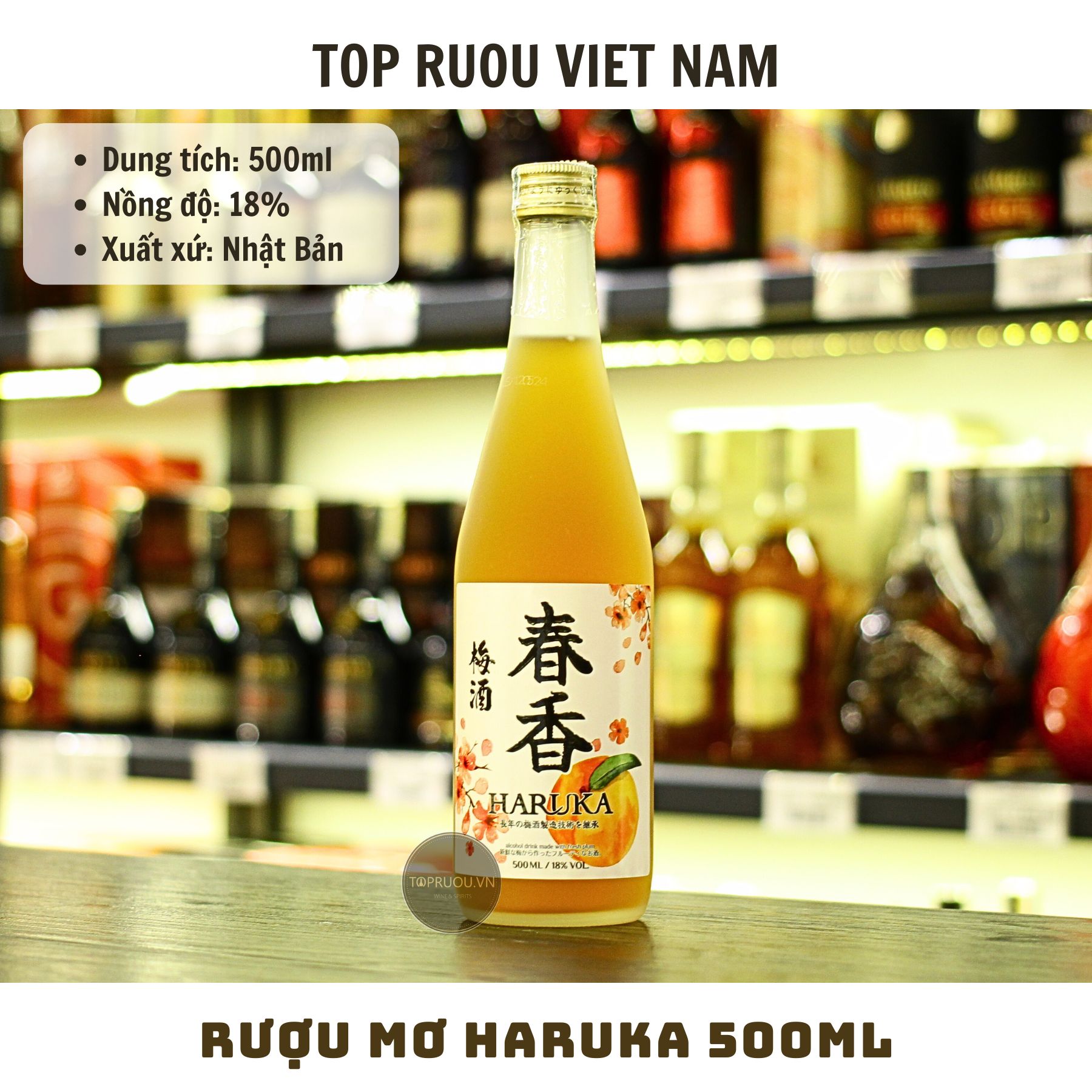 Rượu Mơ Haruka 500ml - 18% - Nhật Bản