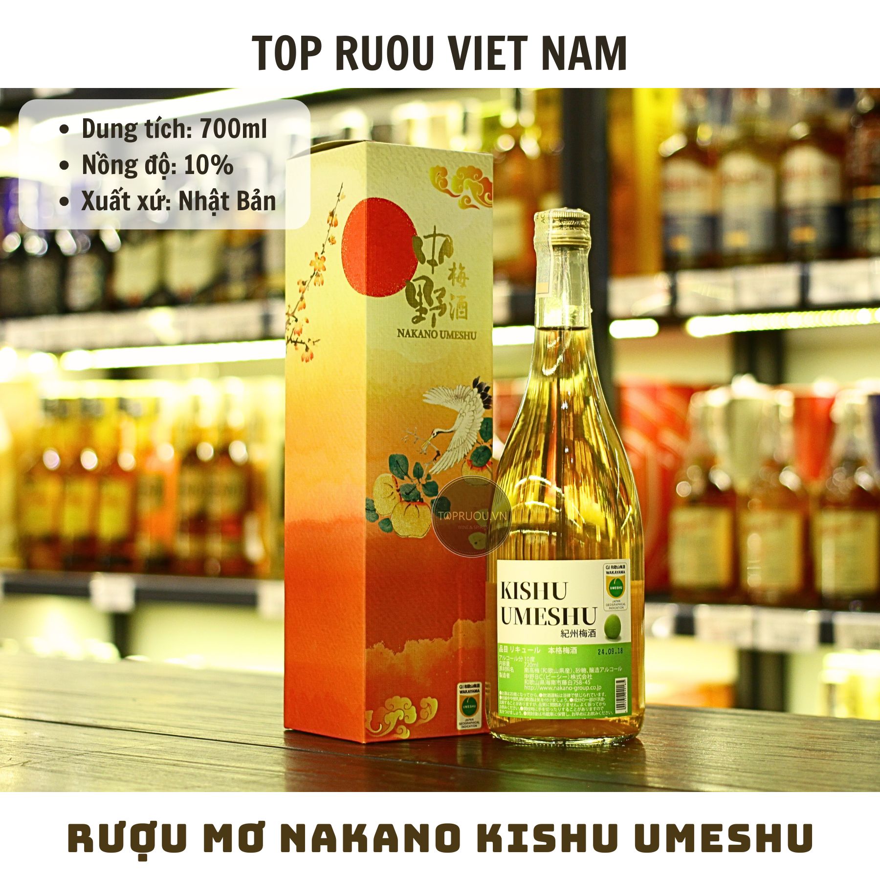 Rượu Mơ Nakano Kishu Umeshu 720ml - 10% - Nhật Bản