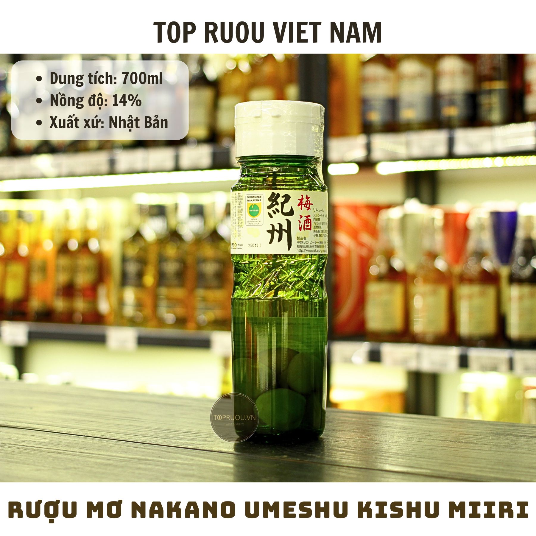 Rượu Mơ Nakano Umeshu Kishu Miiri 720ml - 14% - Nhật Bản