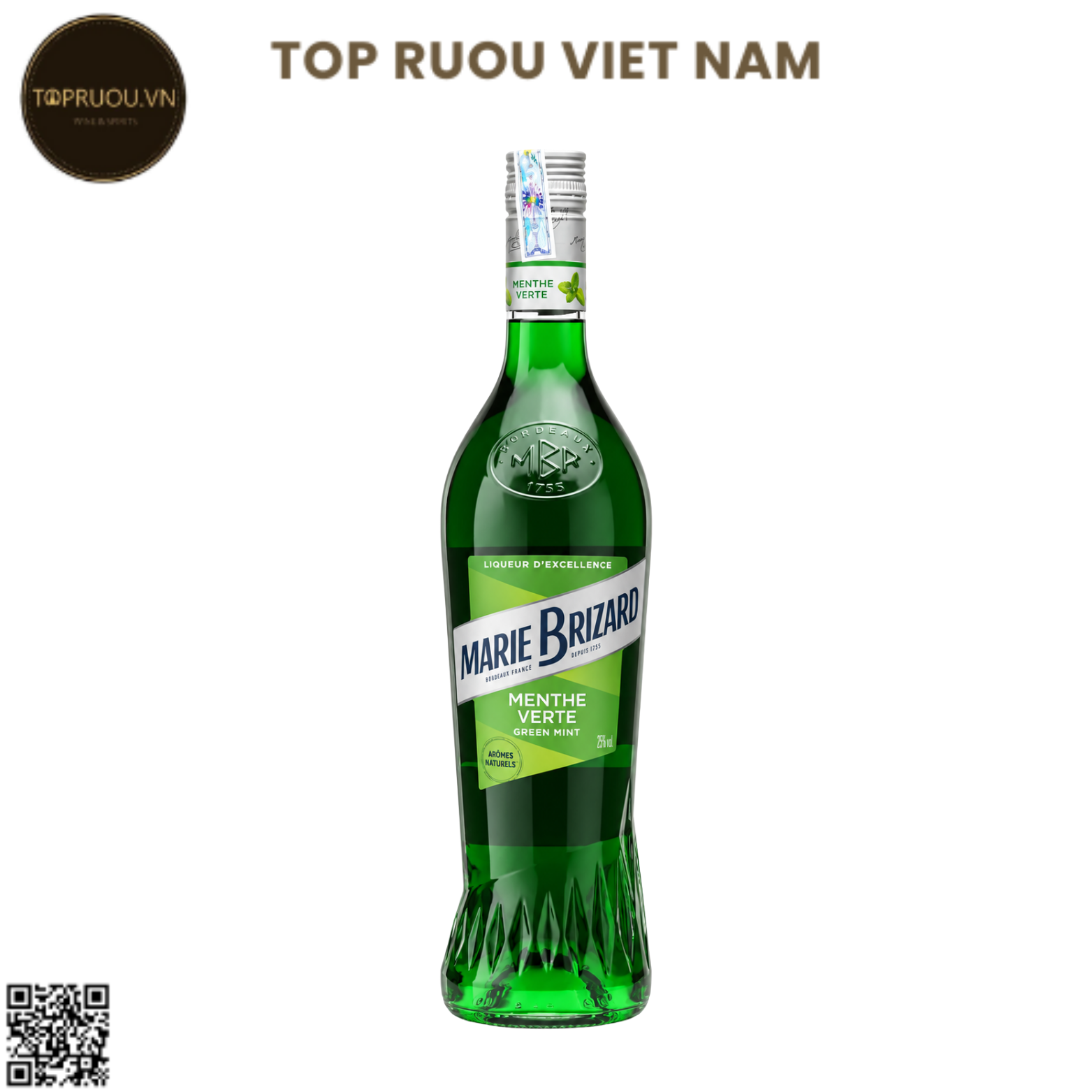 LIQUEURS MARIE BRIZARD Green Mint/ Menthe Verte - Pháp - 20% - 700ml