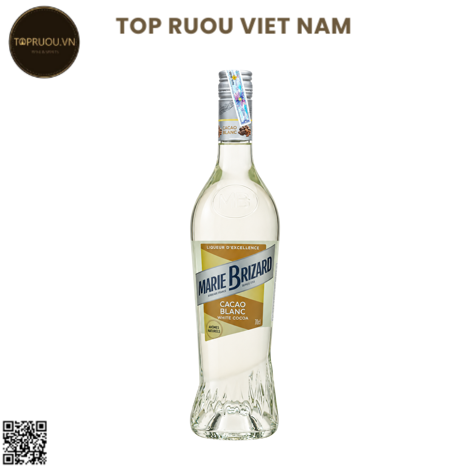 Liqueurs Marie Brizard White Cocoa/Cacao Blanc (Cacao trắng) - 700ml - 20% - Pháp