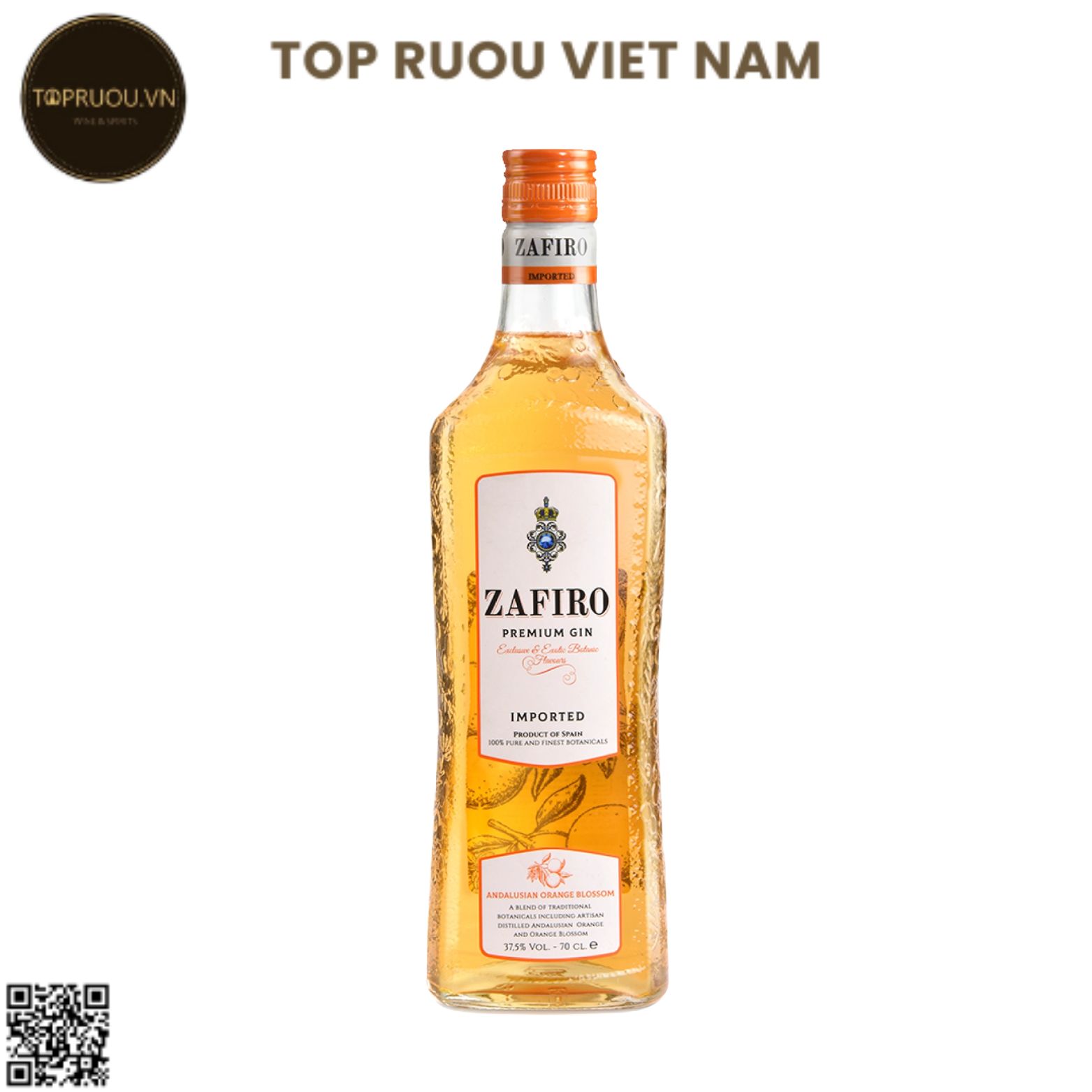 Gin Zafiro Andalusian Orange Blossom 700ml - 37,5% - Tây Ban Nha