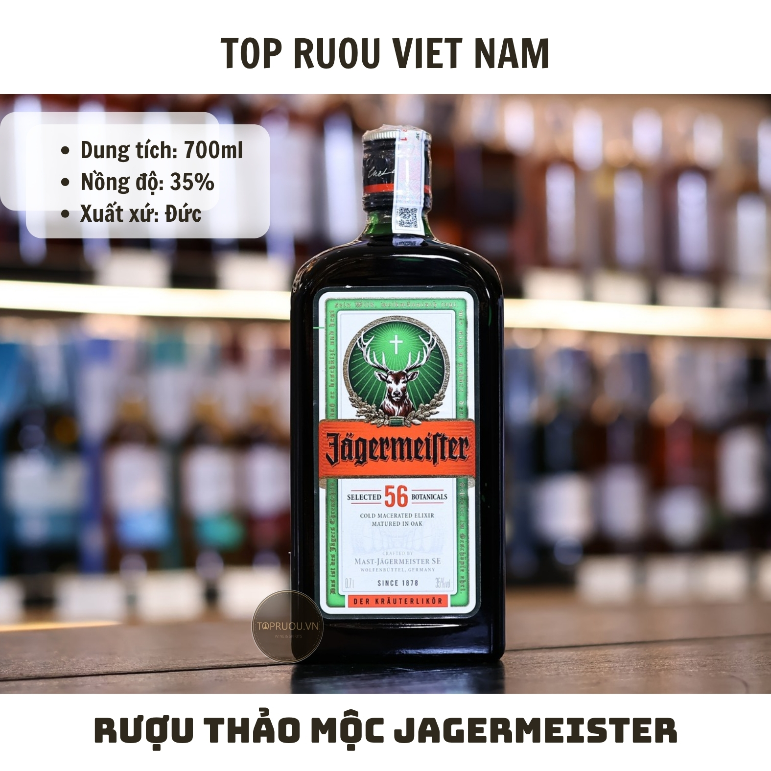 Rượu Thảo Mộc Jagermeister - 700ml - 35% - Đức