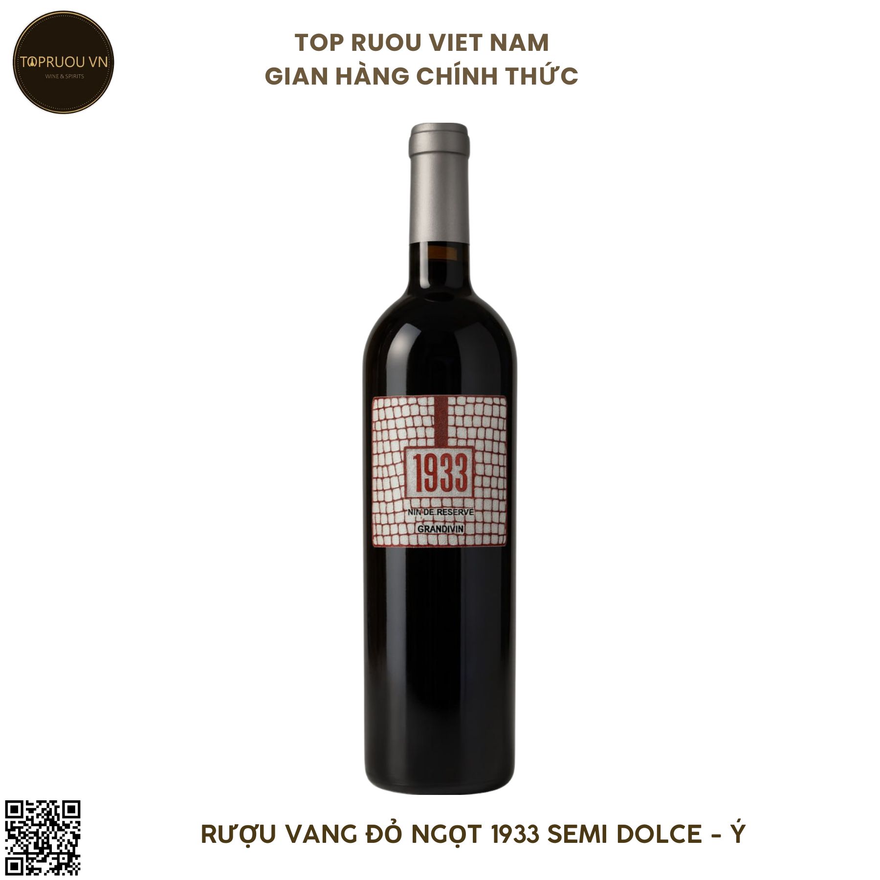 Rượu Vang Đỏ Ngọt 1933 Semi Dolce - Ý - Blended - 10.5% - 750ml