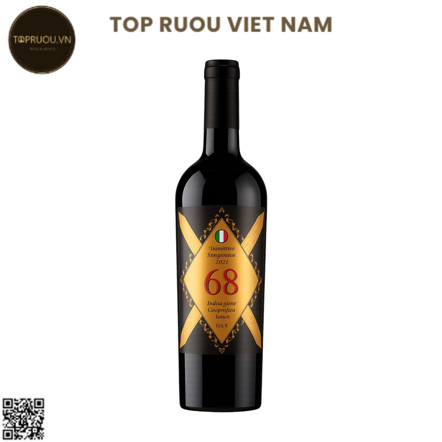Rượu Vang Đỏ 68 - Ý - Primitivo - 14% - 750ml