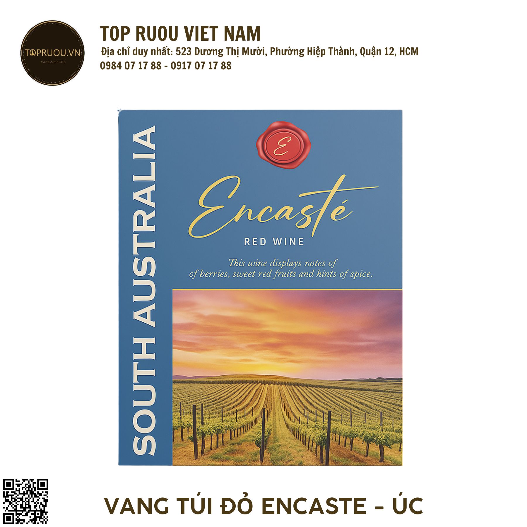 Rượu Vang Đỏ Túi Encaste - Úc - Cabernet Sauvignon - 13.5% - 3000ml