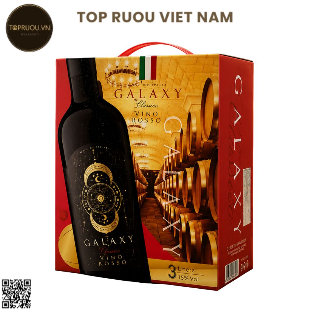 Rượu Vang Túi Galaxy Classico Vino Rosso - Ý - Blended - 15% - 3000ml