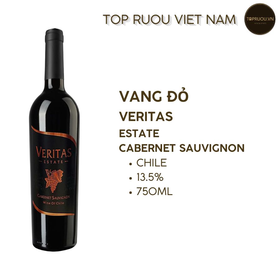 Vang Đỏ  Veritas Estate Cabernet Sauvignon  750ml - 13% - Chile