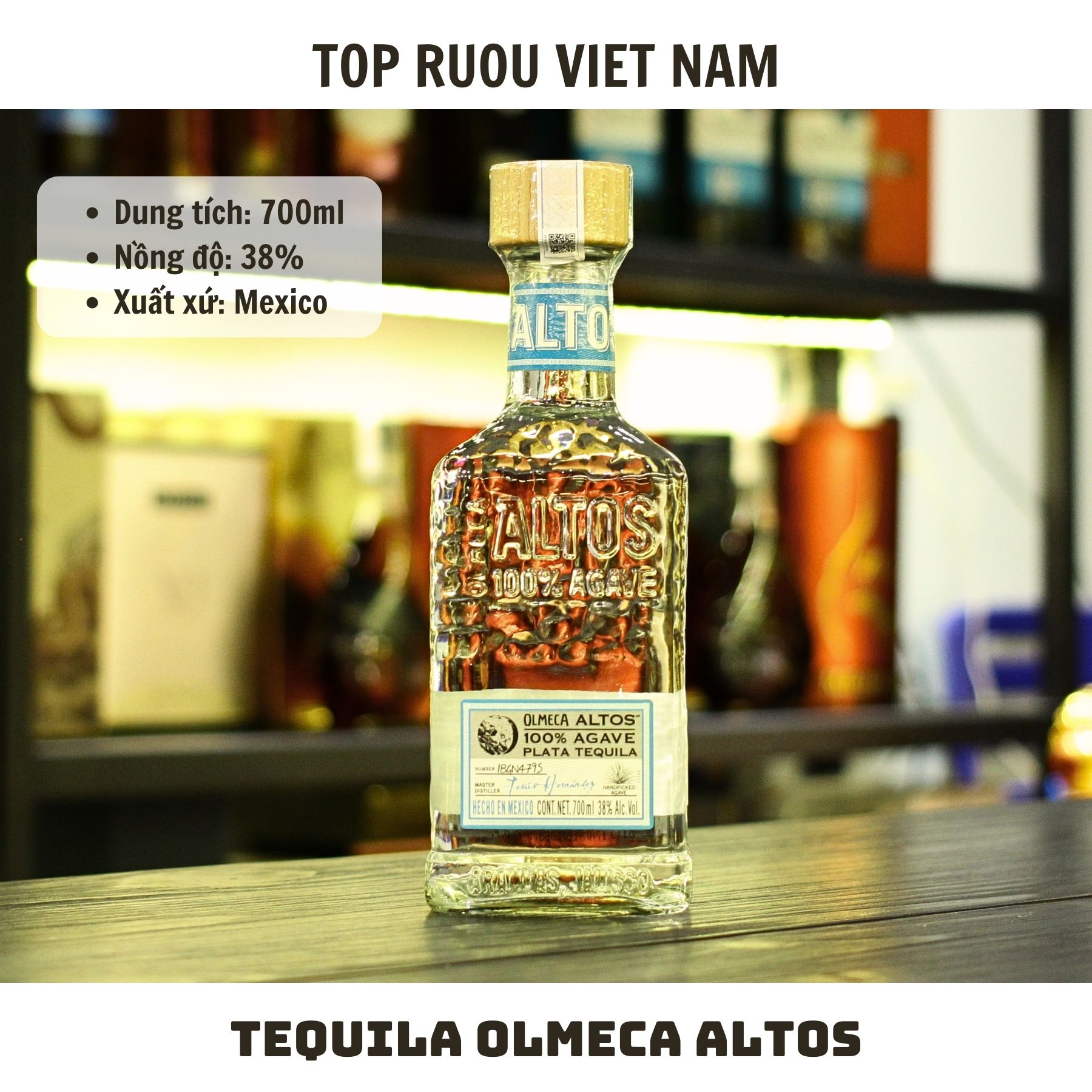 Tequila Olmeca Altos Plata - 700ml - 38% - Mexico