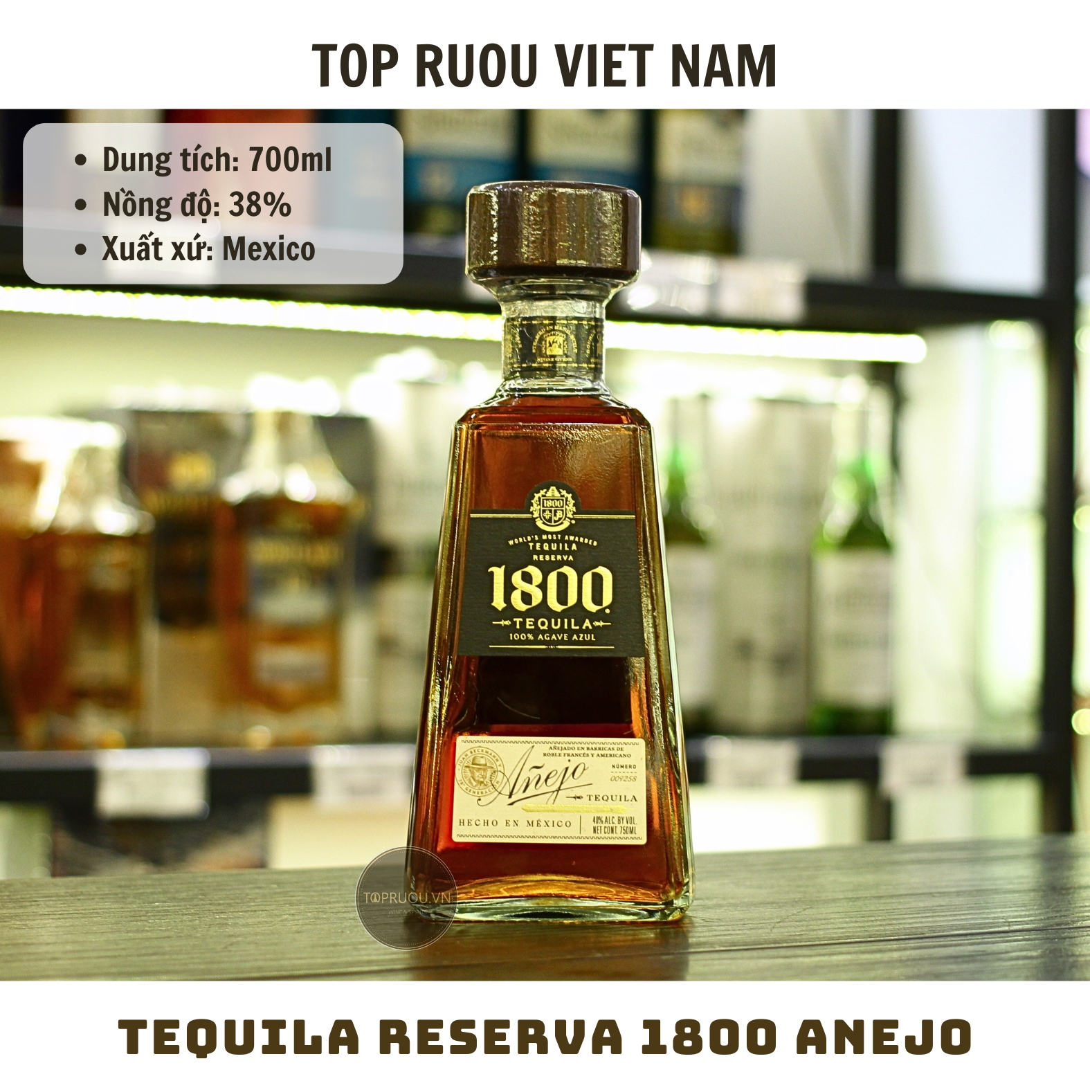 Tequila Reserva 1800 Anejo - 700ml - 38% - Mexico